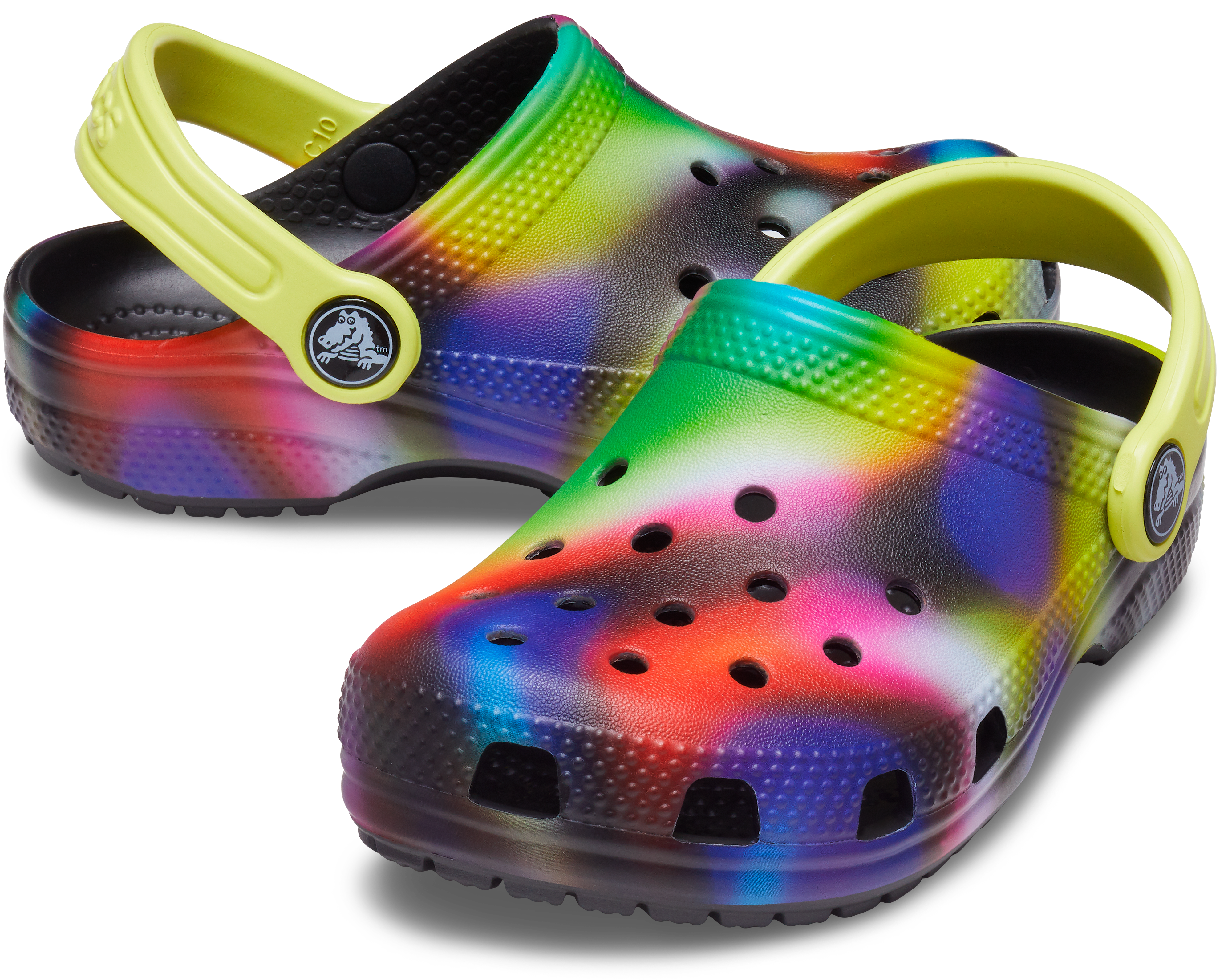 Multicolor crocs hot sale