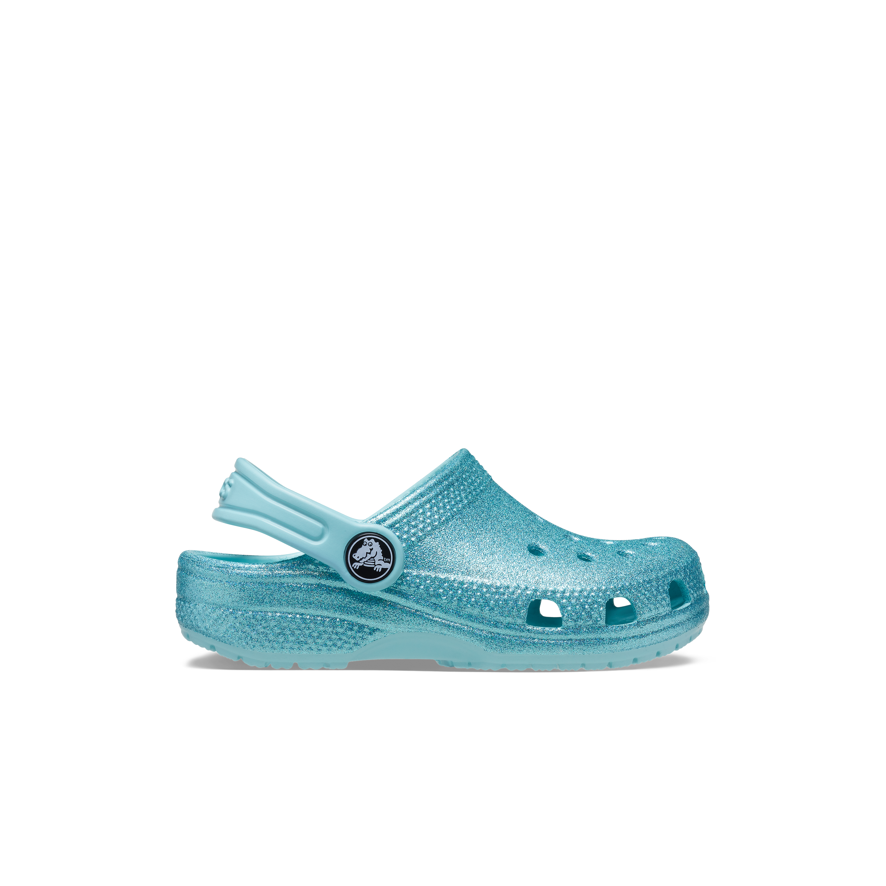 Blue store glitter crocs