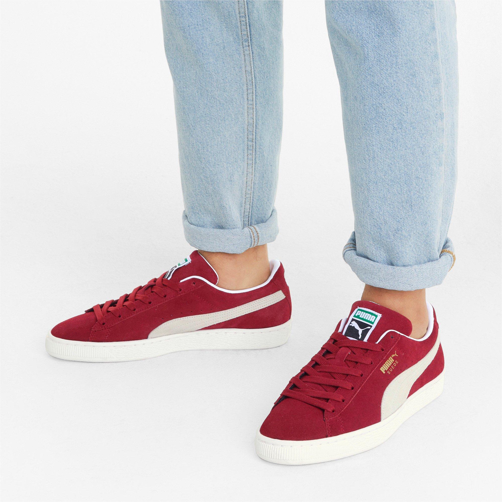 Burgundy and hotsell white pumas