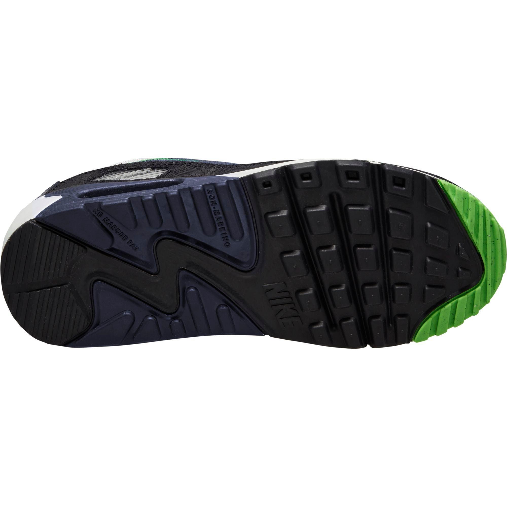 Nike Air Max 90 LTR SE "Air Emerald" Grade School Boys' Shoe - BLACK/GREEN Thumbnail View 3