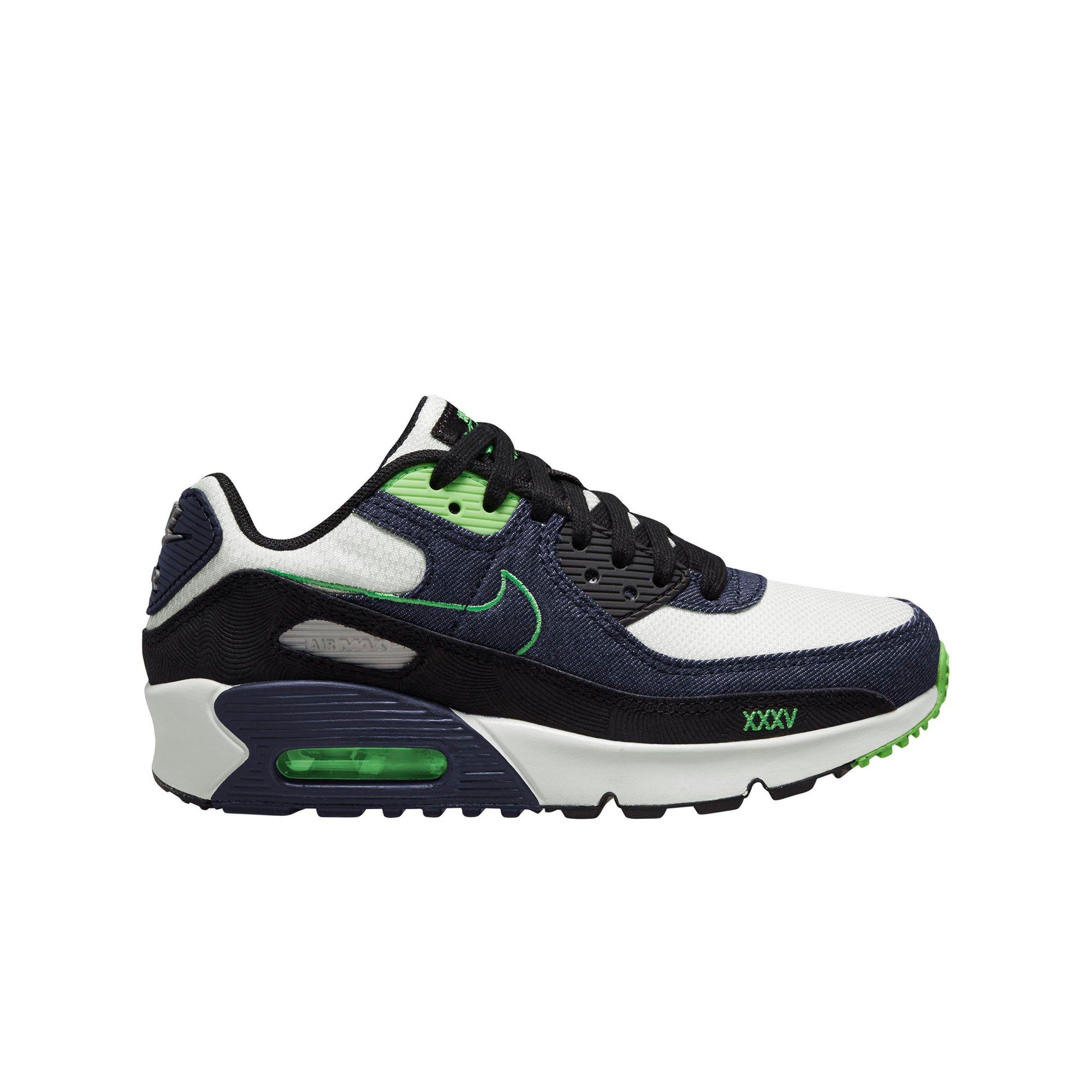 Nike Air Max 90 LTR SE "Air Emerald" Grade School Boys' Shoe - BLACK/GREEN Thumbnail View 1