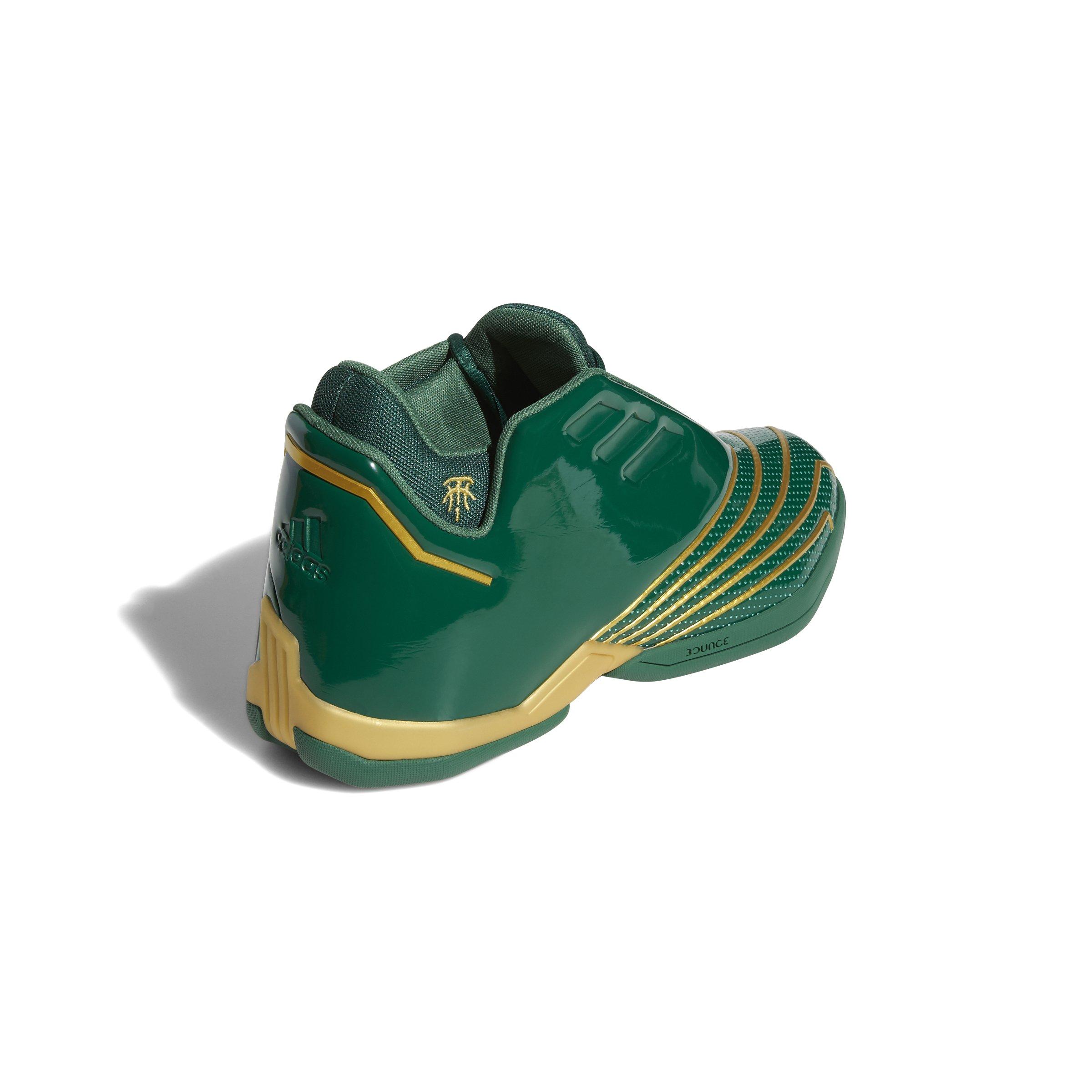 adidas T-Mac 1 Ftwr White/Gold Metallic/Team Dark Green Men's Basketball  Shoe