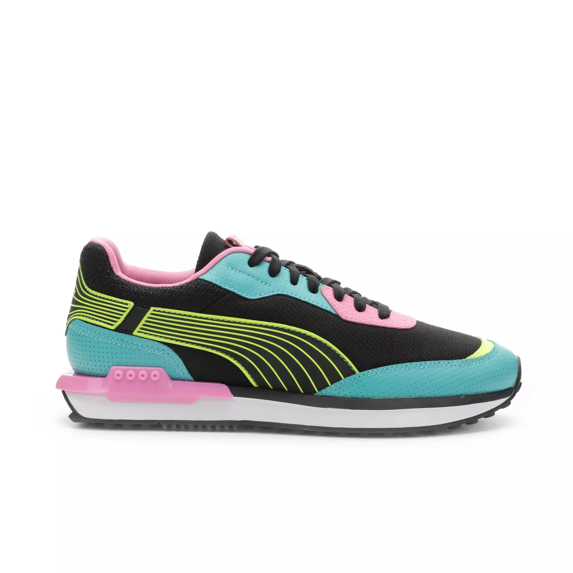 PUMA City Rider "Black/Turquoise/Pink" Men's Shoe - BLACK/TURQ/PINK