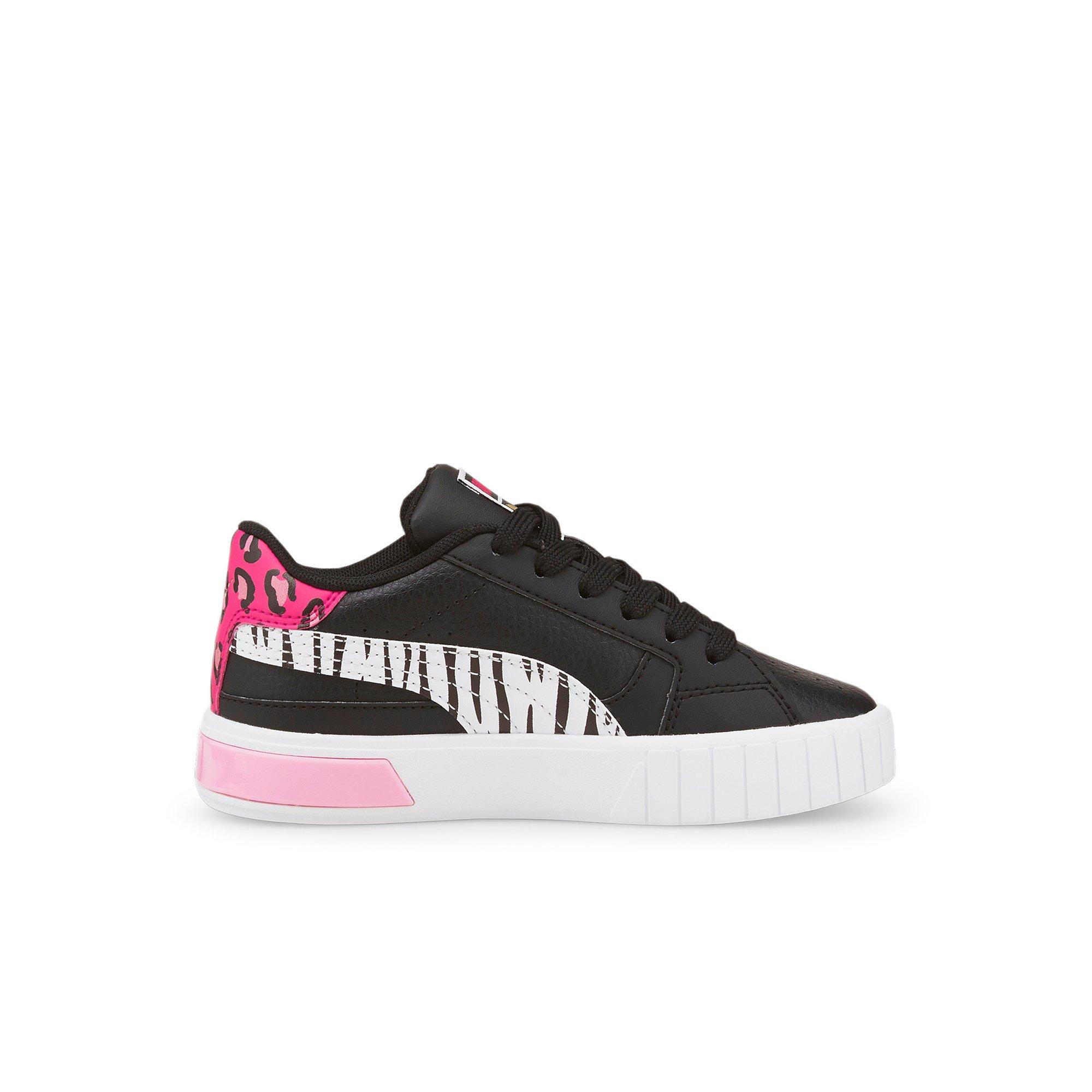 hot pink and black puma shoes