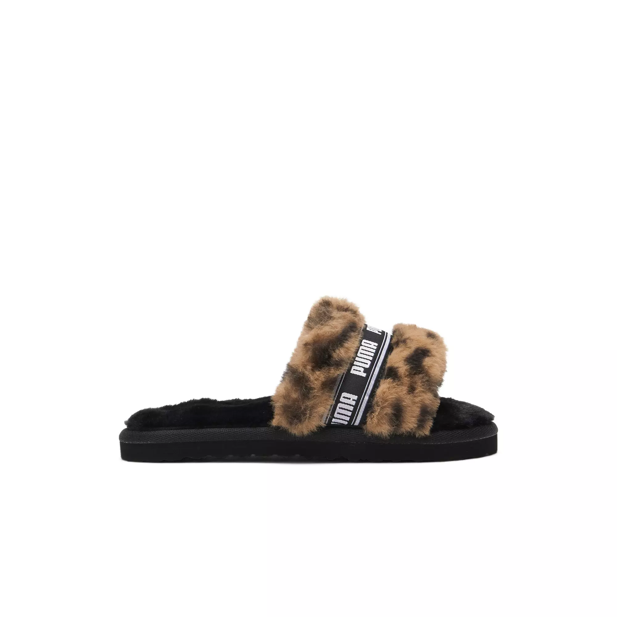 PUMA Fluff "Cheetah" Preschool Girls' Slide - BLACK