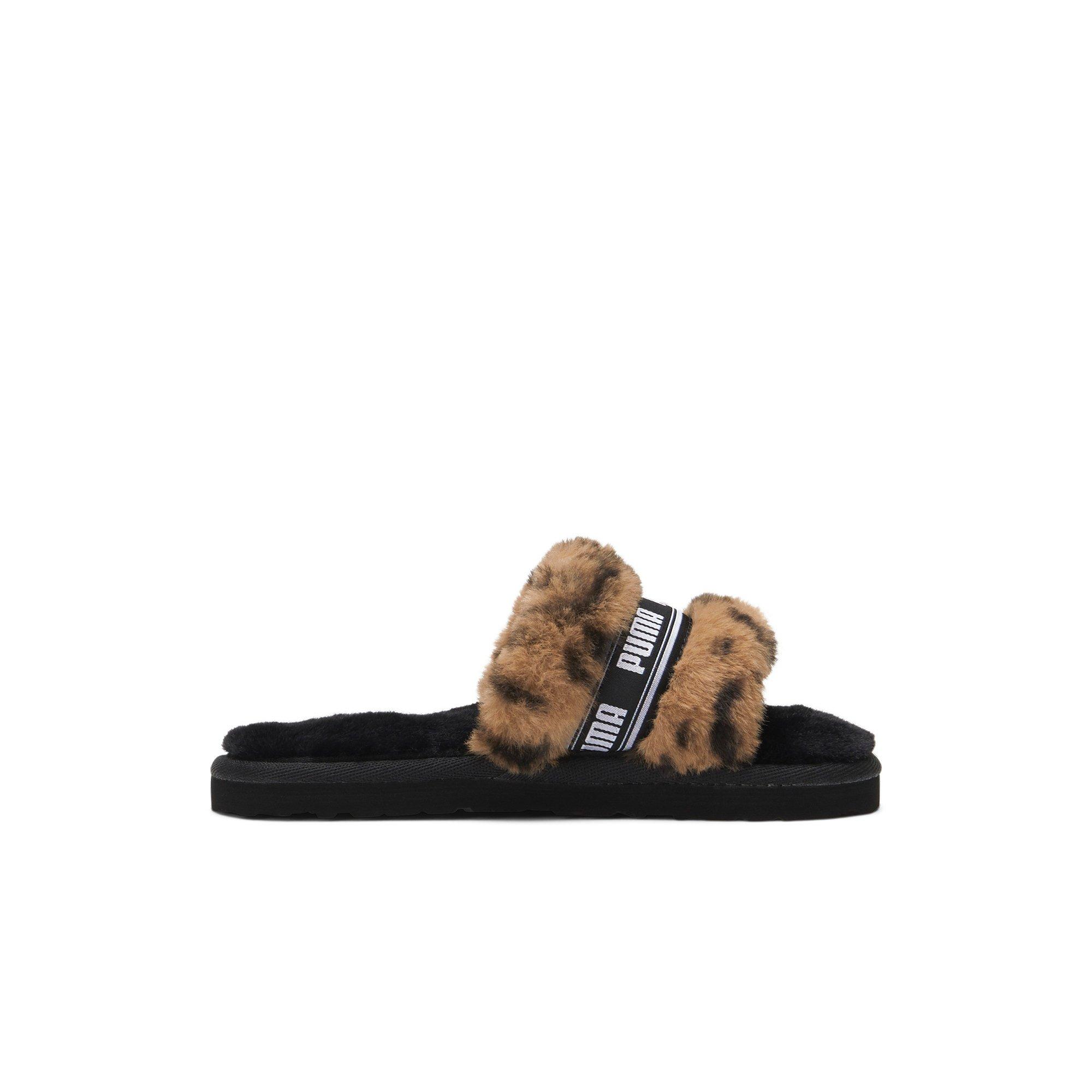 Puma faux fur outlet slides