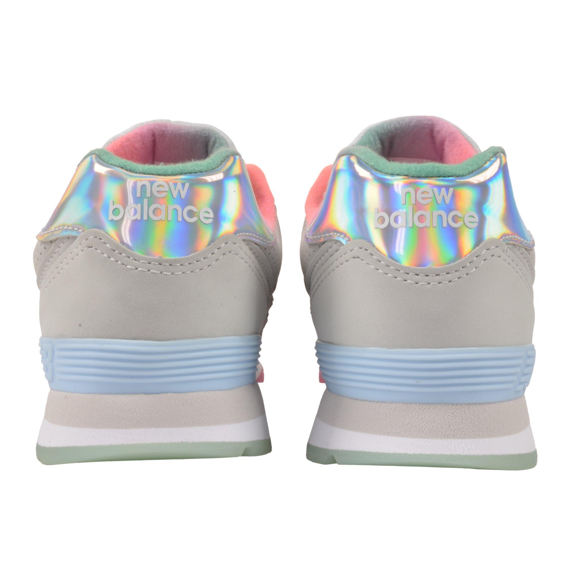 New Balance 574 Grey/Multi Preschool Girls' Shoe - Hibbett | City Gear