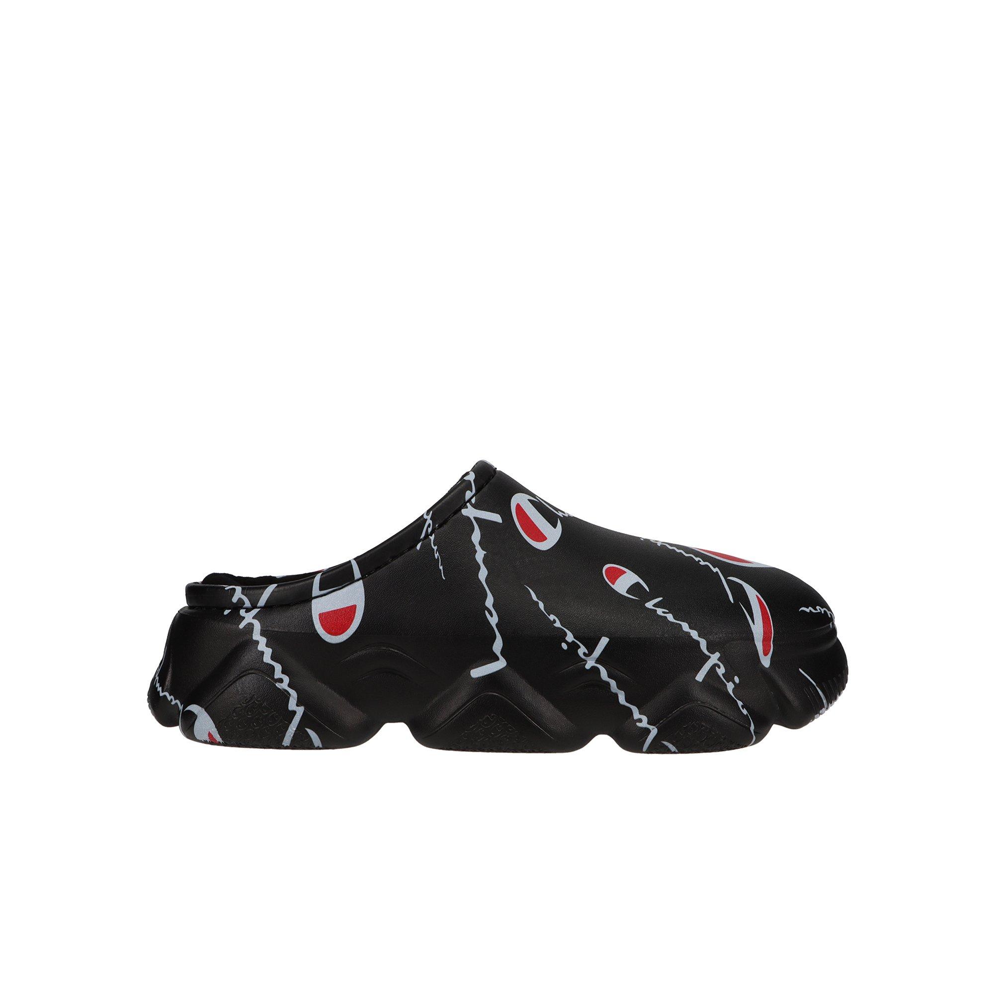 Champion Super Mellow Warped Black Grade School Boys Clog Hibbett
