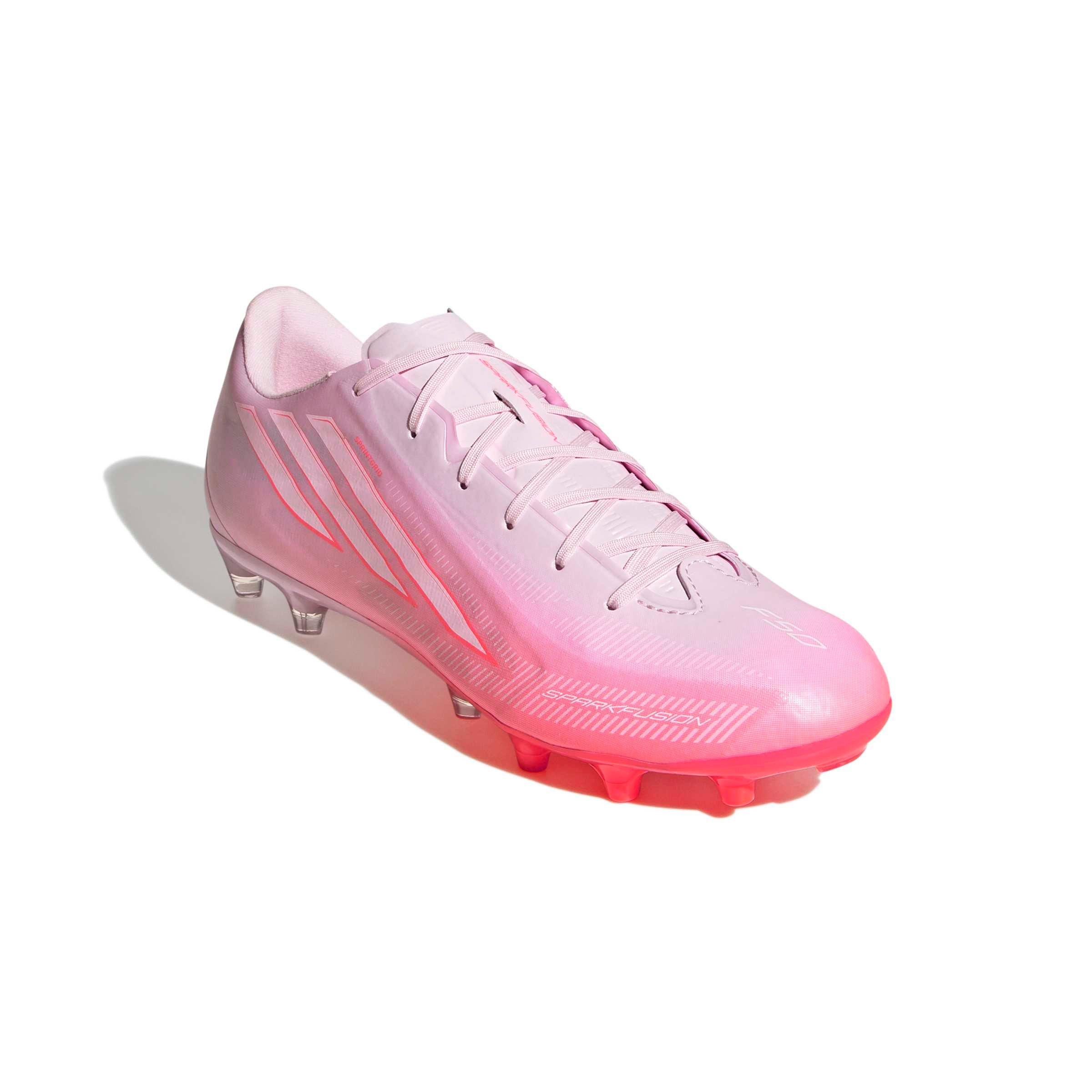 adidas F50 Sparkfusion League MG "Solar Turbo/Ftwr White/Distilled Pink" Women's Soccer Cleat - SOLAR/WHITE/PINK