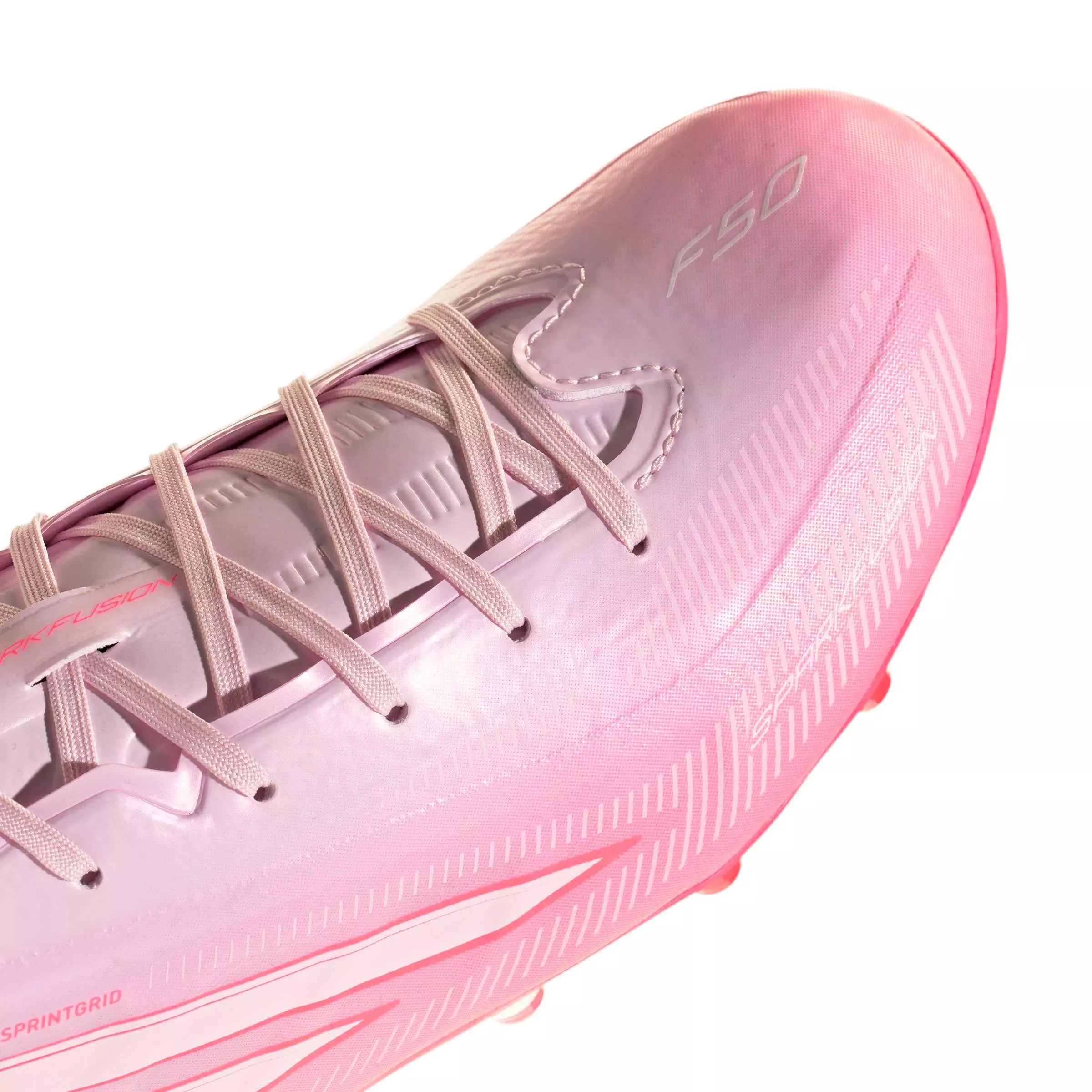 adidas F50 Sparkfusion League MG "Solar Turbo/Ftwr White/Distilled Pink" Women's Soccer Cleat - SOLAR/WHITE/PINK