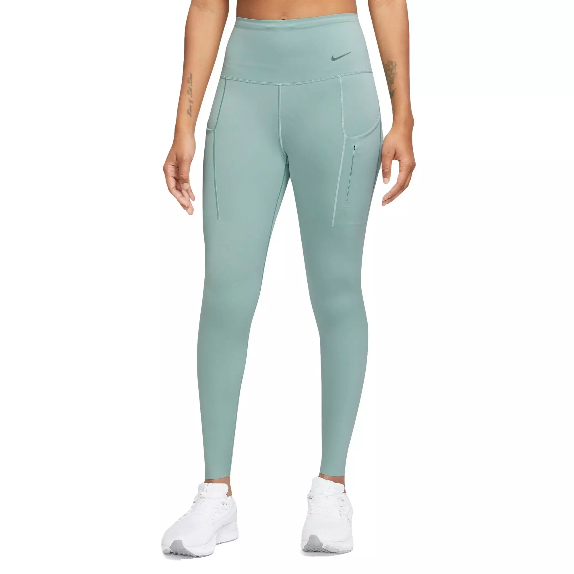 Nike Women's Dri-FIT Go Firm Support High-Rise 7/8 Leggings with Pockets - AQUA