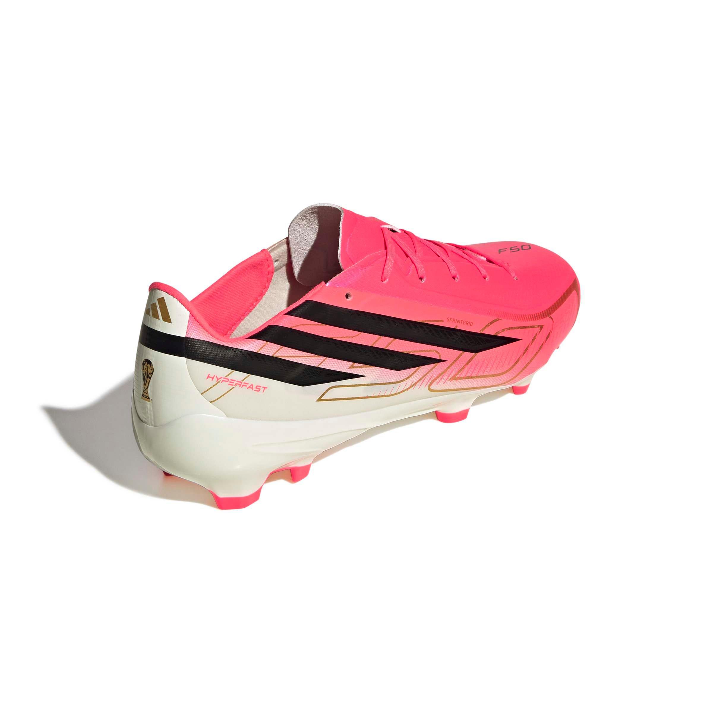 adidas F50 Hyperfast League FG "Solar Turbo/Core Black/Gold Metallic" Men's Soccer Cleat - SOLAR/BLACK/GOLD