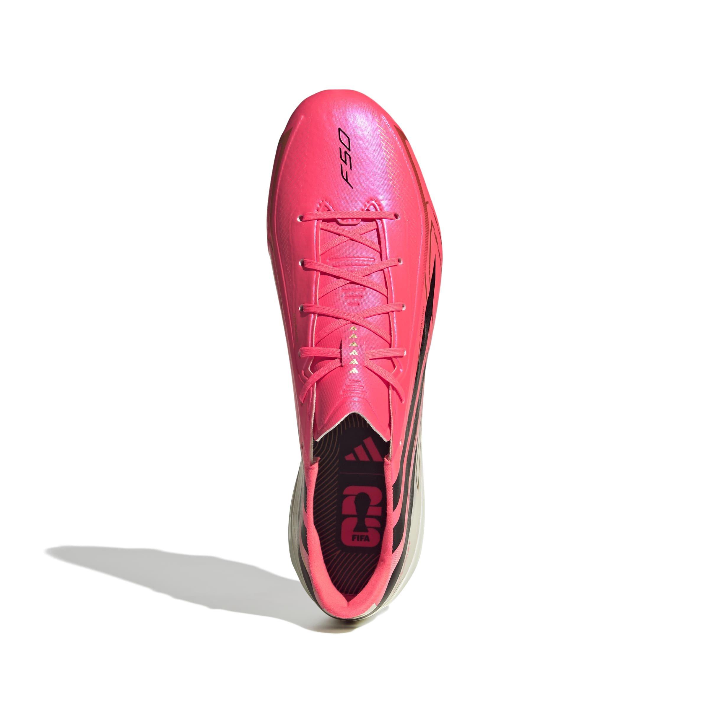 adidas F50 Hyperfast League FG "Solar Turbo/Core Black/Gold Metallic" Men's Soccer Cleat - SOLAR/BLACK/GOLD