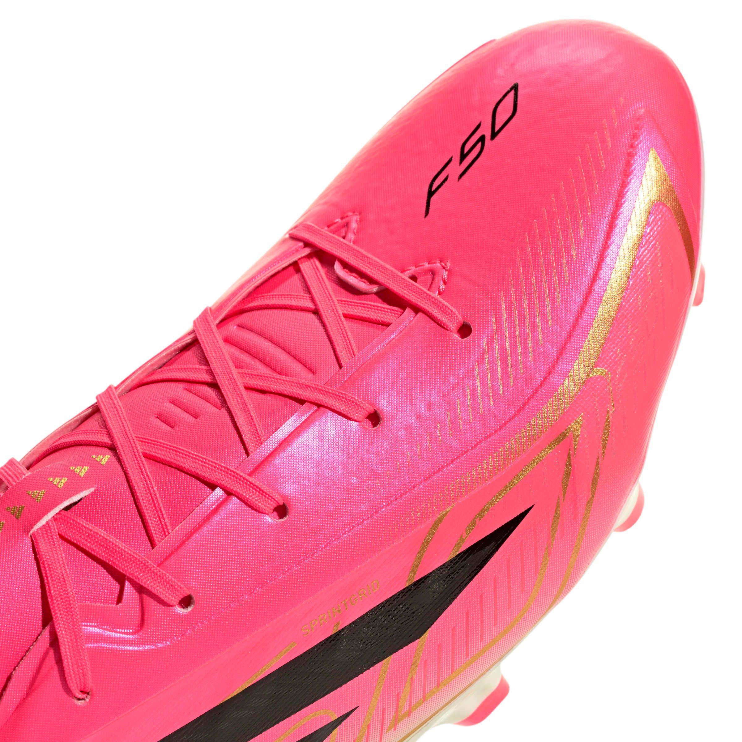 adidas F50 Hyperfast League FG "Solar Turbo/Core Black/Gold Metallic" Men's Soccer Cleat - SOLAR/BLACK/GOLD