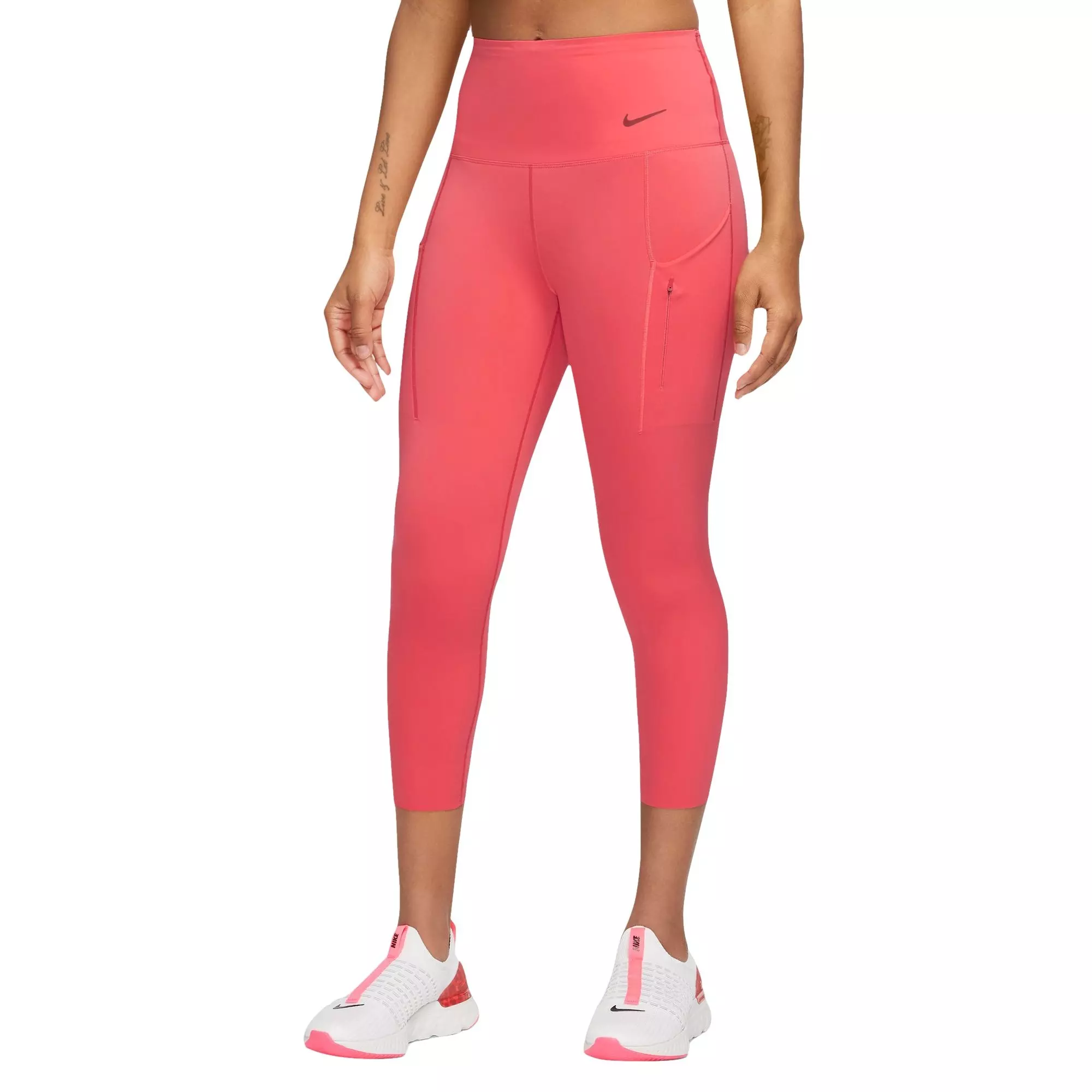 Nike Women's Go Firm-support High-waisted Cropped Leggings With Pockets In  Red