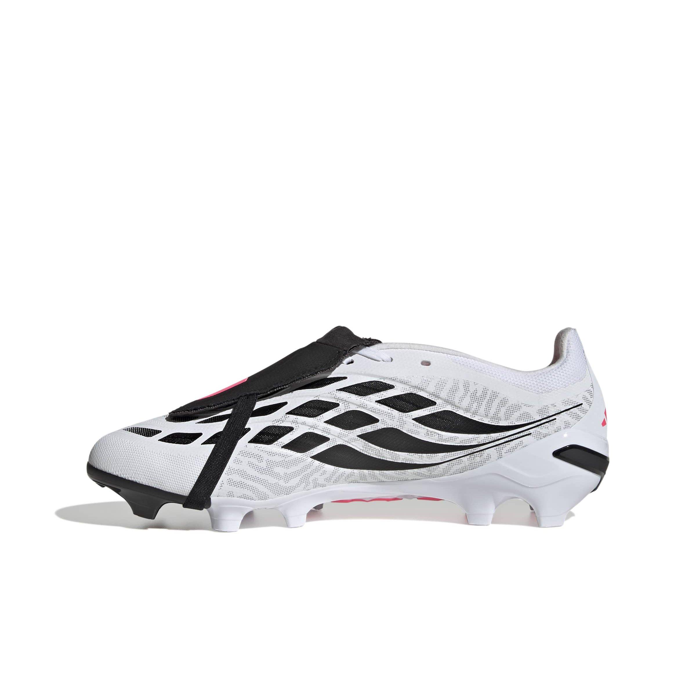 adidas Predator League Fold-Over Tongue FG "Ftwr White/Solar Turbo/Core Black" Men's Soccer Cleat - WHITE/SOLAR/BLACK