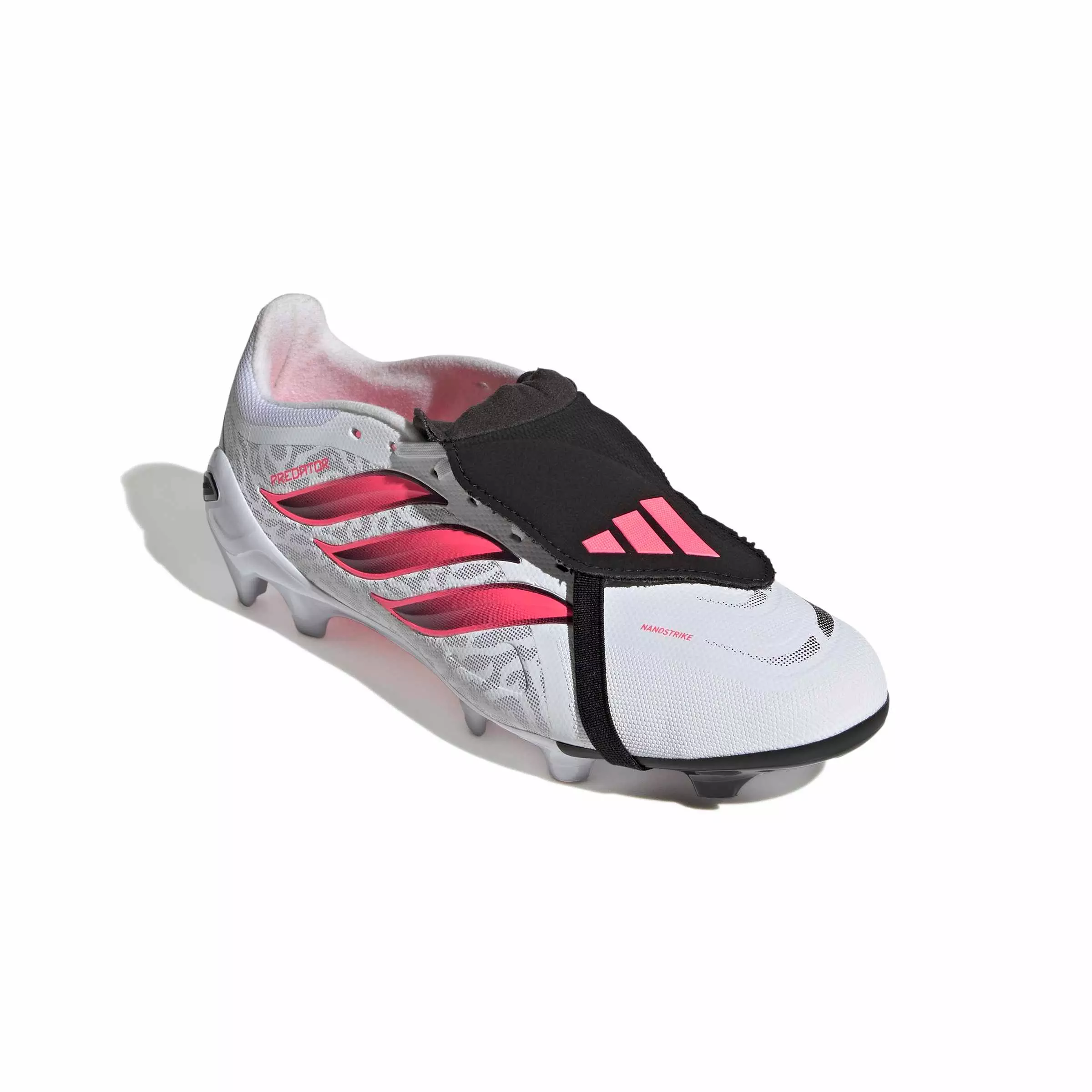 adidas Predator League Fold-Over Tongue FG "Ftwr White/Solar Turbo/Core Black" Men's Soccer Cleat - WHITE/SOLAR/BLACK