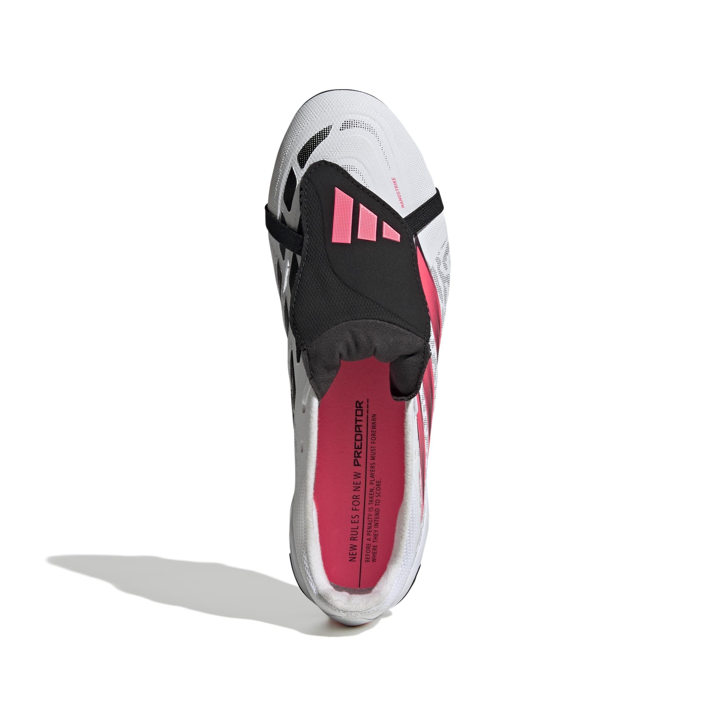 adidas Predator League Fold-Over Tongue FG "Ftwr White/Solar Turbo/Core Black" Men's Soccer Cleat - WHITE/SOLAR/BLACK