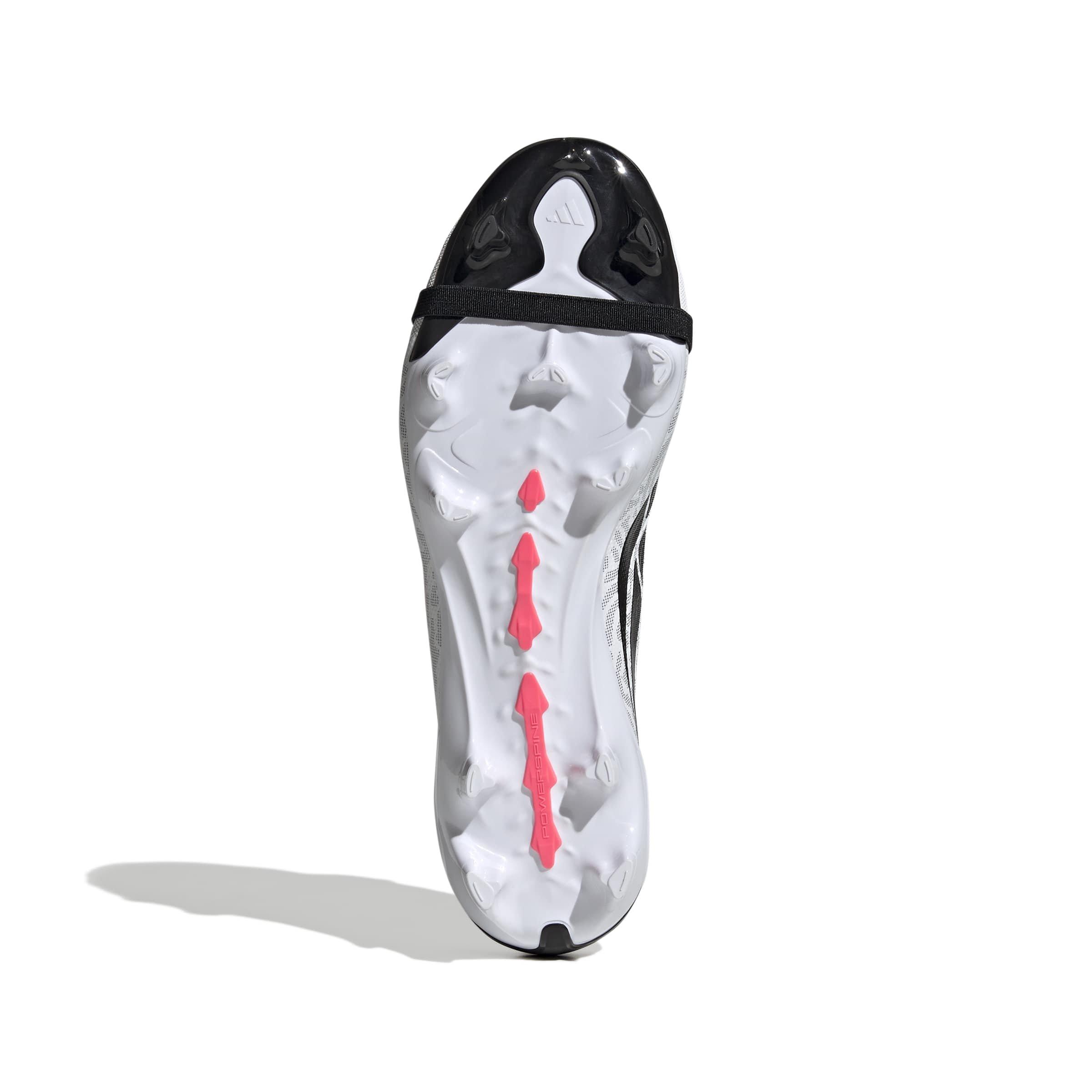 adidas Predator League Fold-Over Tongue FG "Ftwr White/Solar Turbo/Core Black" Men's Soccer Cleat - WHITE/SOLAR/BLACK
