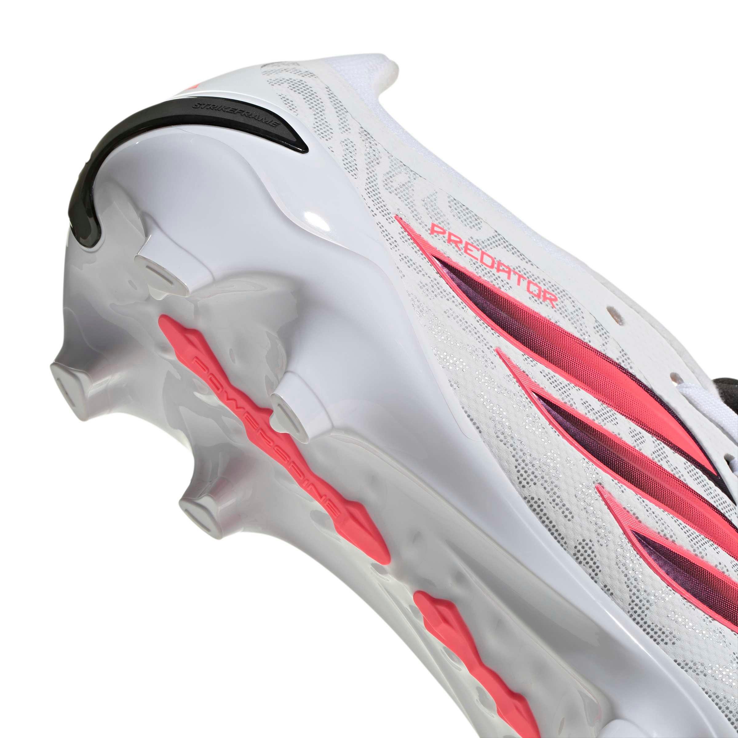 adidas Predator League Fold-Over Tongue FG "Ftwr White/Solar Turbo/Core Black" Men's Soccer Cleat - WHITE/SOLAR/BLACK