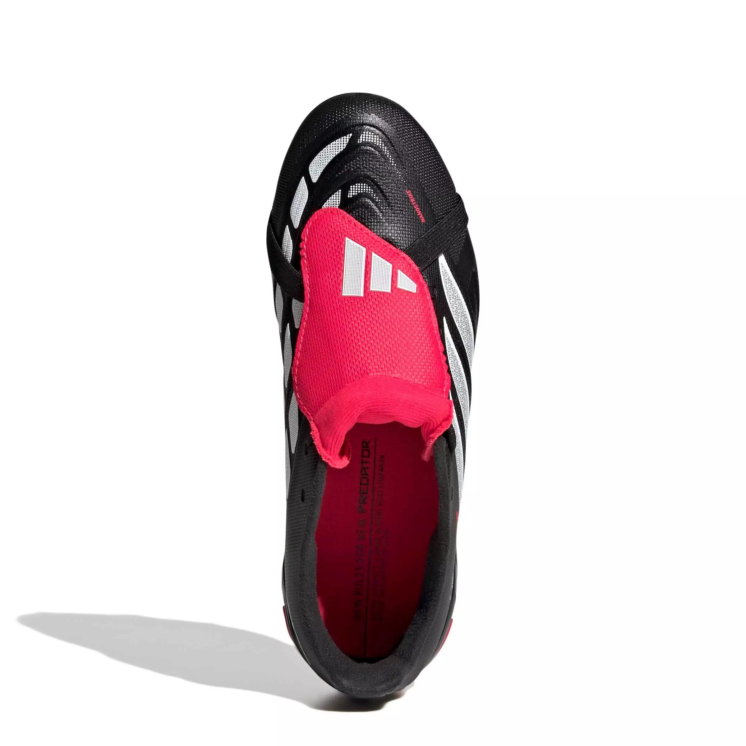 adidas Predator League Fold-Over Tongue FG "Black/White/Lucid Red" Grade School Kids' Soccer Cleat - BLACK/WHITE/RED