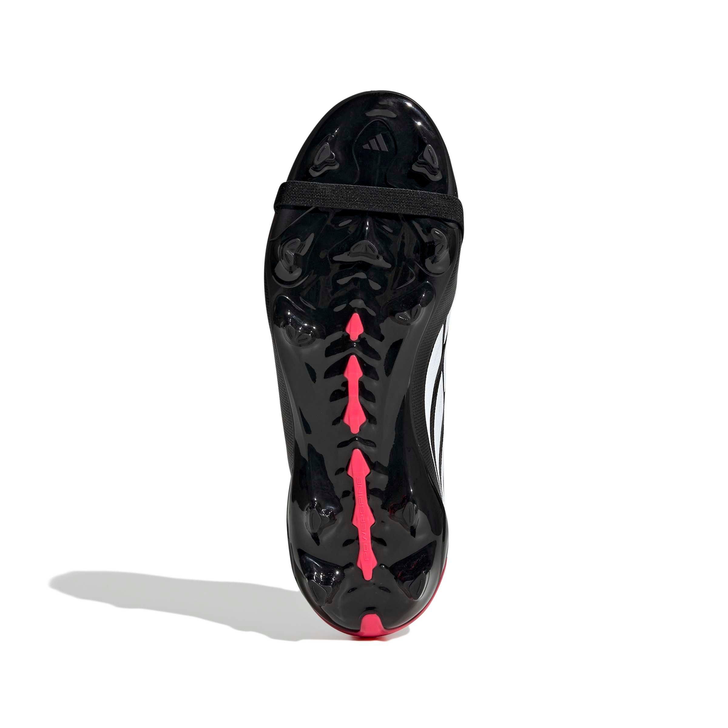 adidas Predator League Fold-Over Tongue FG "Black/White/Lucid Red" Grade School Kids' Soccer Cleat - BLACK/WHITE/RED