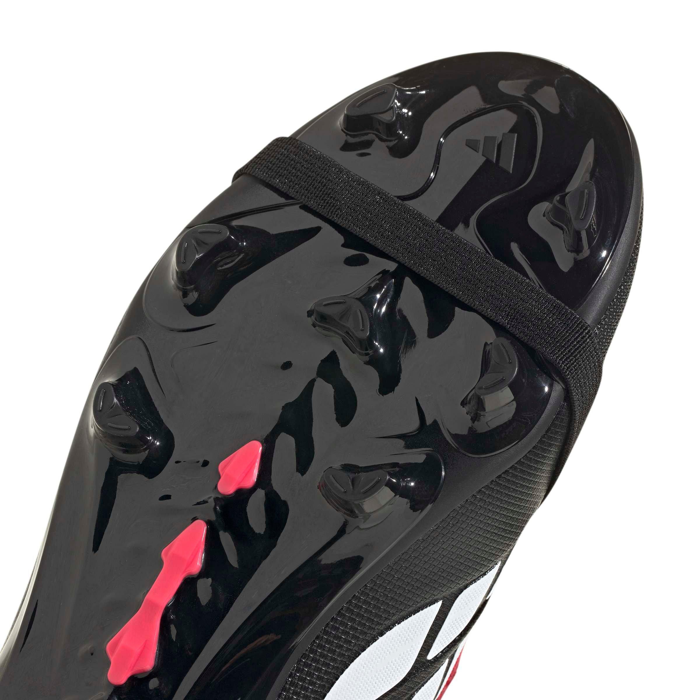 adidas Predator League Fold-Over Tongue FG "Black/White/Lucid Red" Grade School Kids' Soccer Cleat - BLACK/WHITE/RED