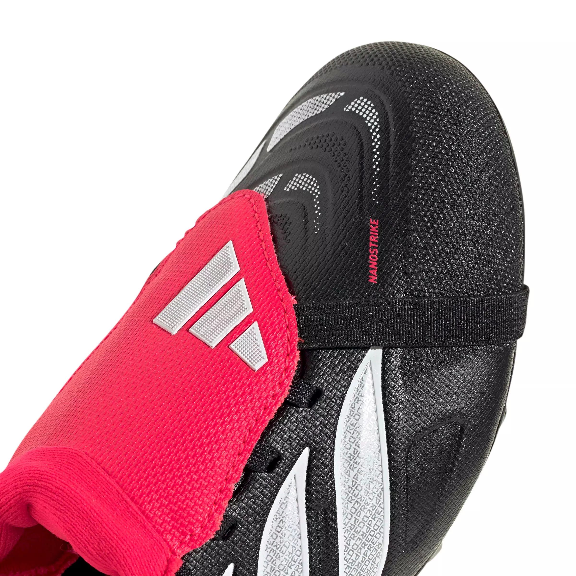 adidas Predator League Fold-Over Tongue FG "Black/White/Lucid Red" Grade School Kids' Soccer Cleat - BLACK/WHITE/RED