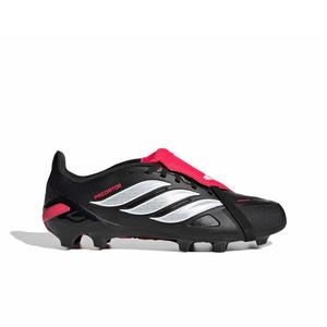 adidas Predator League Fold-Over Tongue FG "Black/White/Lucid Red" Grade School Kids' Soccer Cleat - BLACK/WHITE/RED