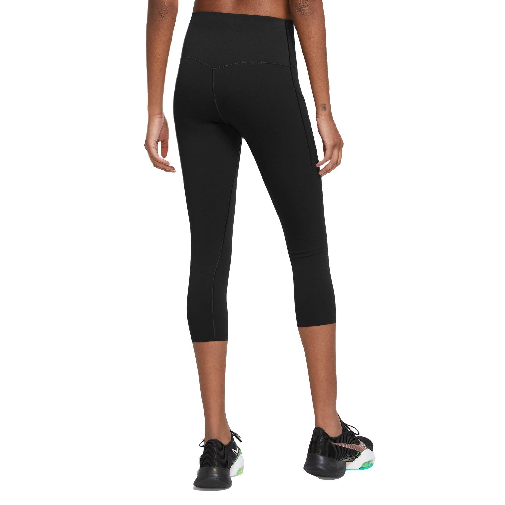 Nike Women's Dri-FIT Universa Medium Support High-Rise Cropped Leggings with Pockets - BLACK Thumbnail View 2