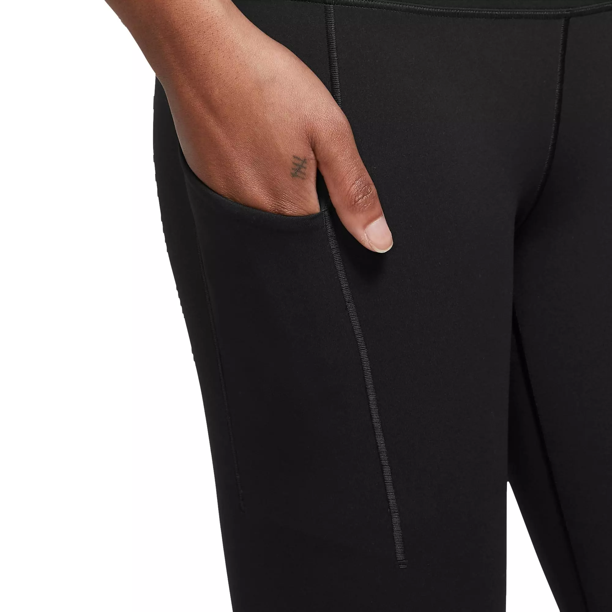 Nike Women's Dri-FIT Universa Medium Support High-Rise Cropped Leggings with Pockets - BLACK