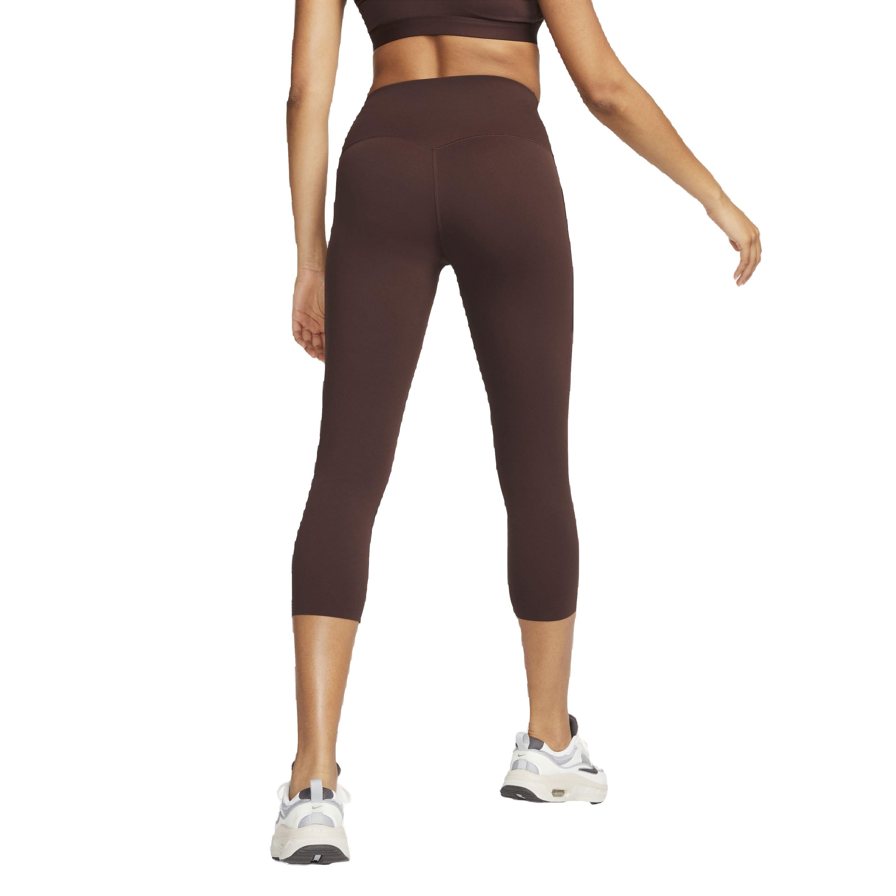Nike Women's Dri-FIT Universa Medium Support High-Rise Cropped Leggings with Pockets - BROWN Thumbnail View 2