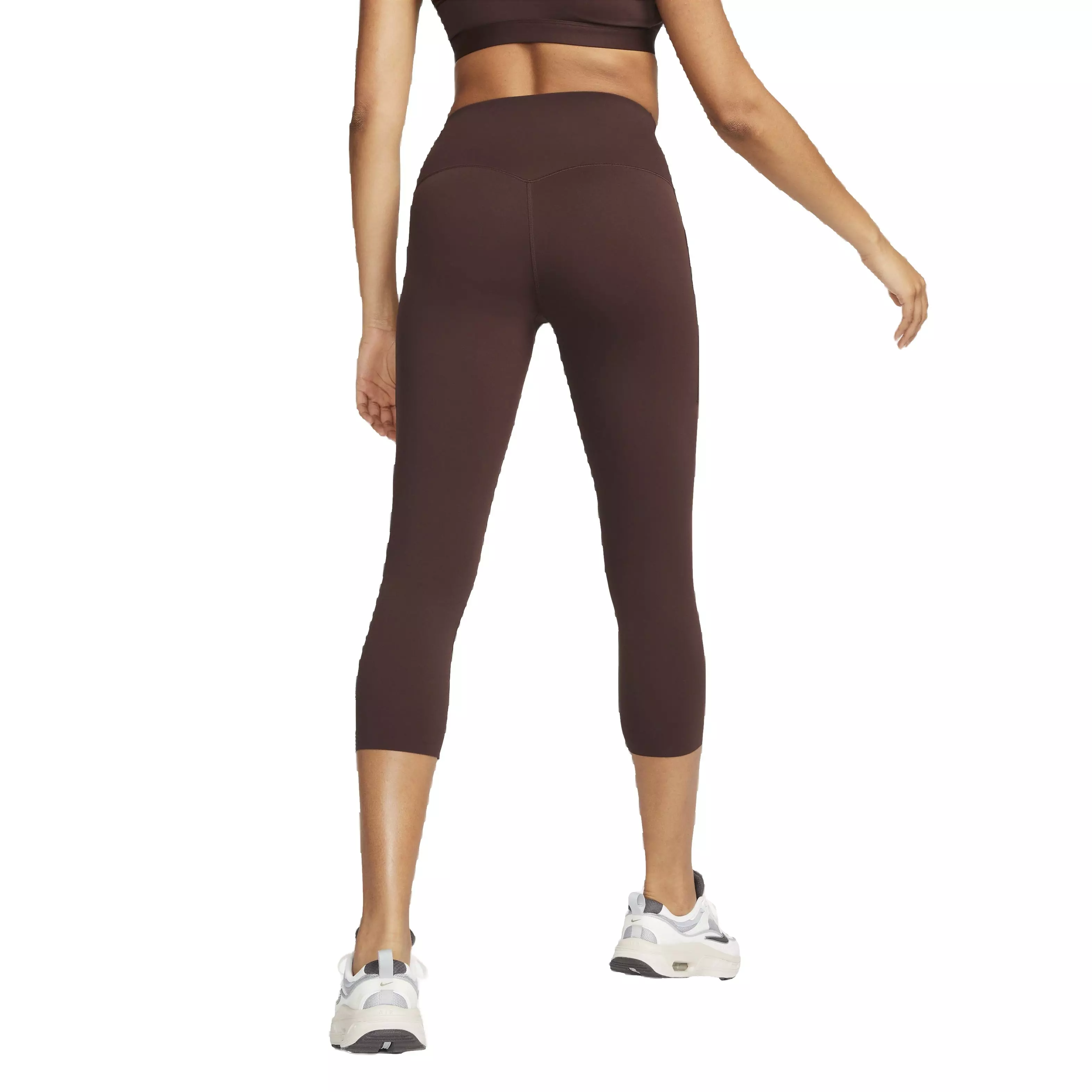 Nike Women's Dri-FIT Universa Medium Support High-Rise Cropped Leggings with Pockets - BROWN