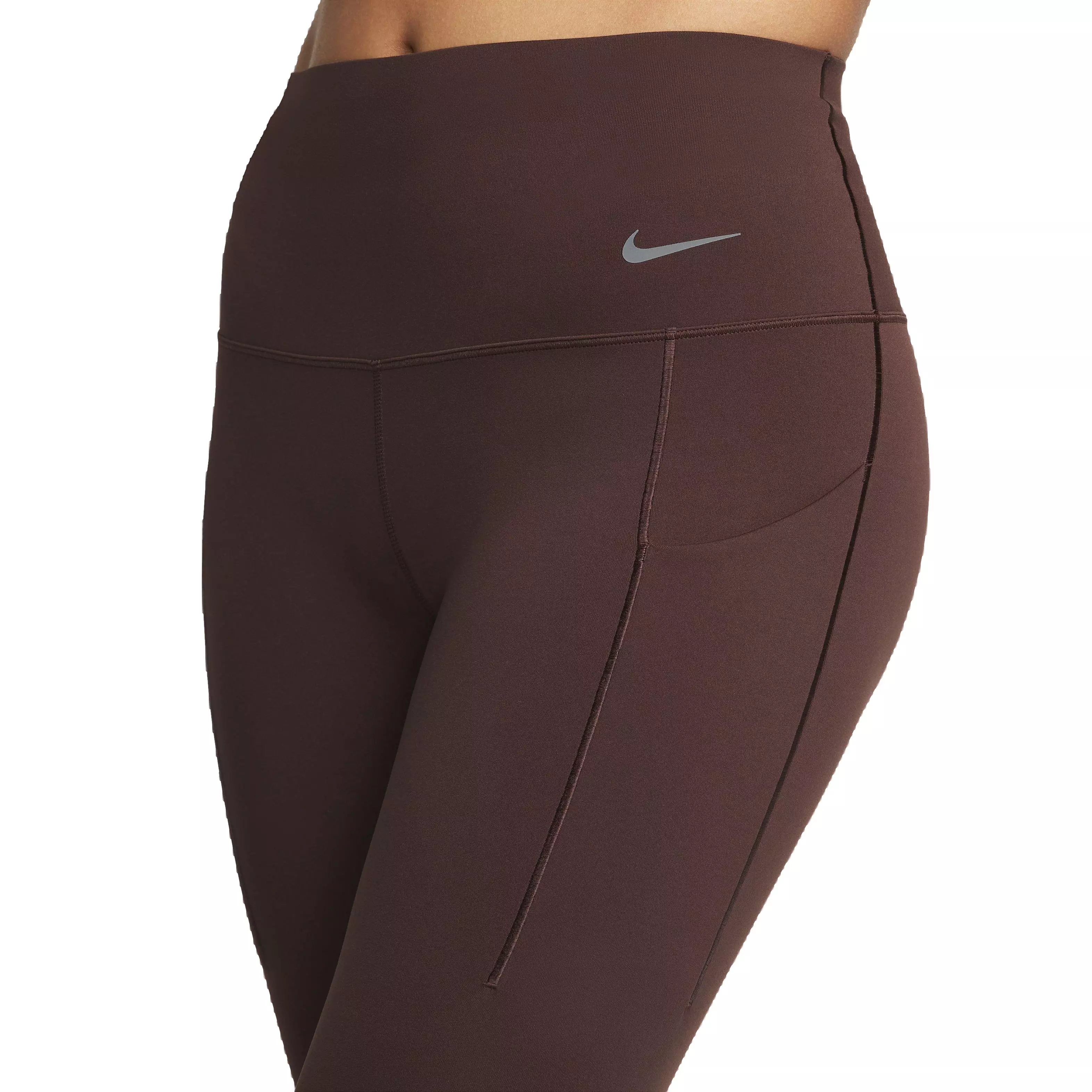 Nike Women's Dri-FIT Universa Medium Support High-Rise Cropped Leggings with Pockets - BROWN