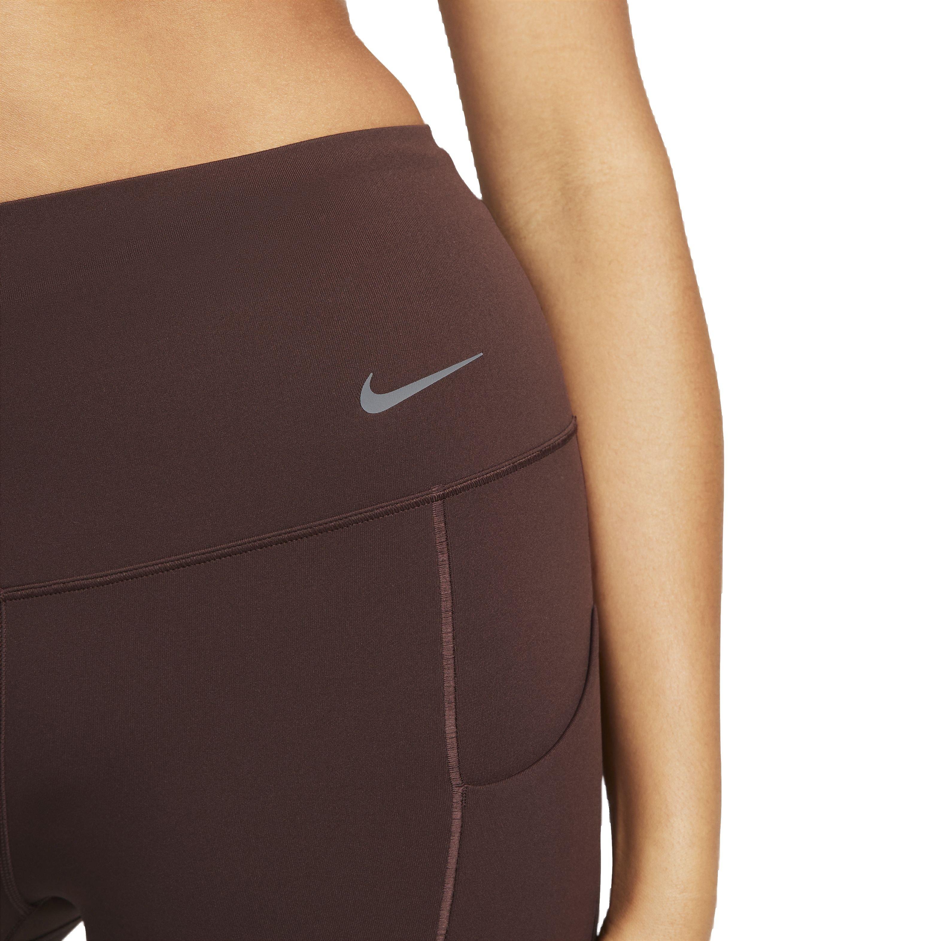 Nike Women's Dri-FIT Universa Medium Support High-Rise Cropped Leggings with Pockets - BROWN Thumbnail View 5