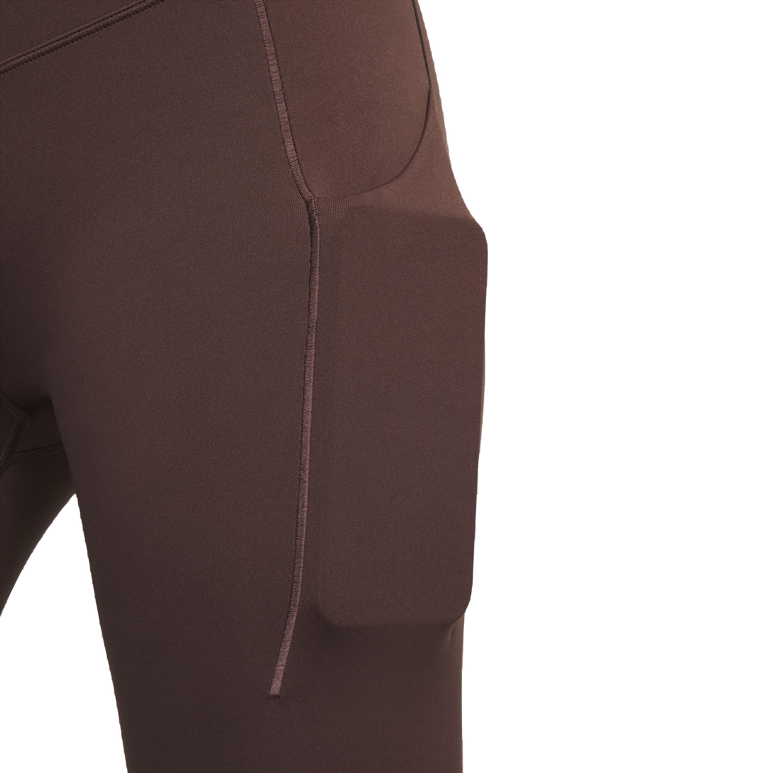 Nike Women's Dri-FIT Universa Medium Support High-Rise Cropped Leggings with Pockets - BROWN Thumbnail View 7