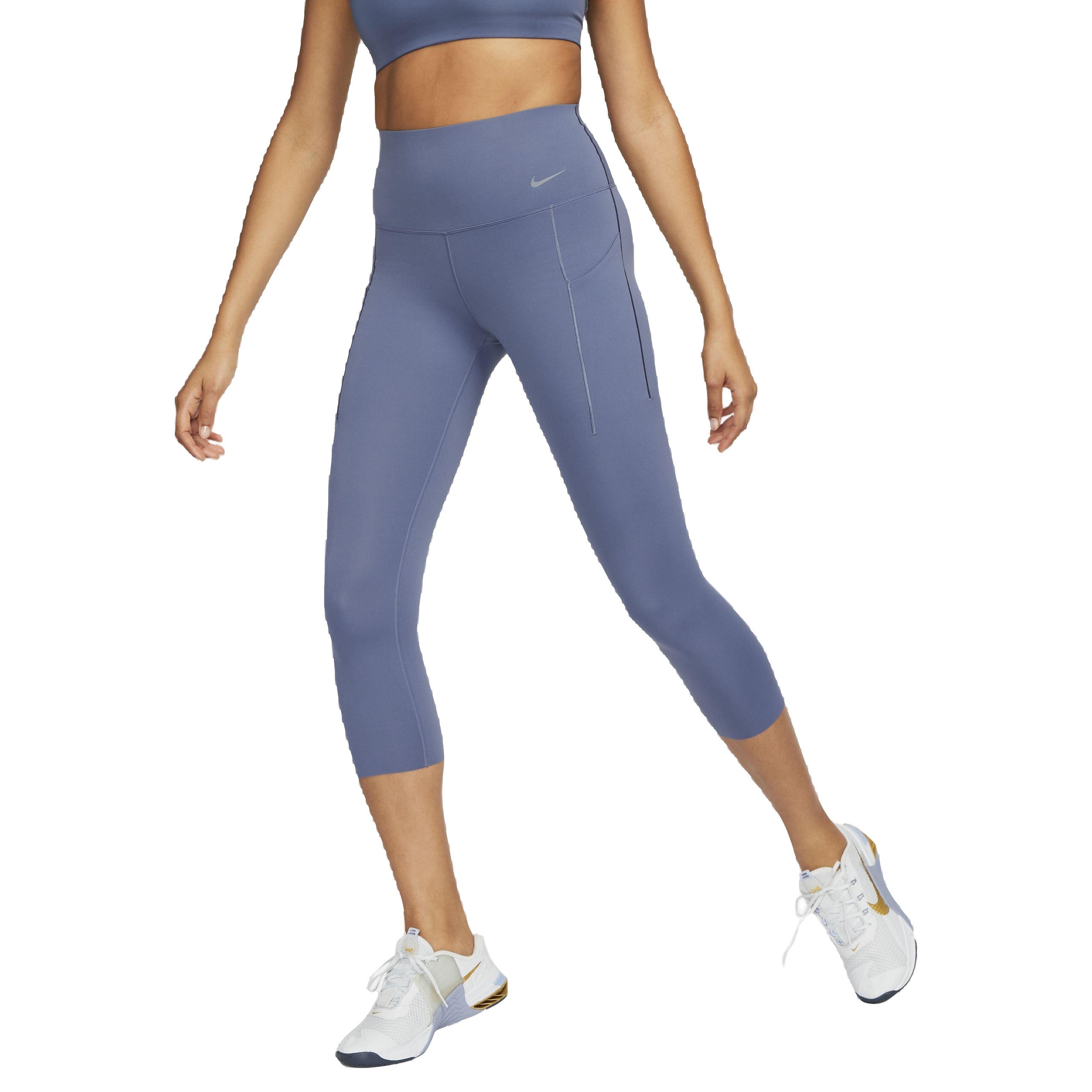 Nike Women's Dri-FIT Universa Medium Support High-Rise Cropped Leggings with Pockets - BLUE Thumbnail View 1