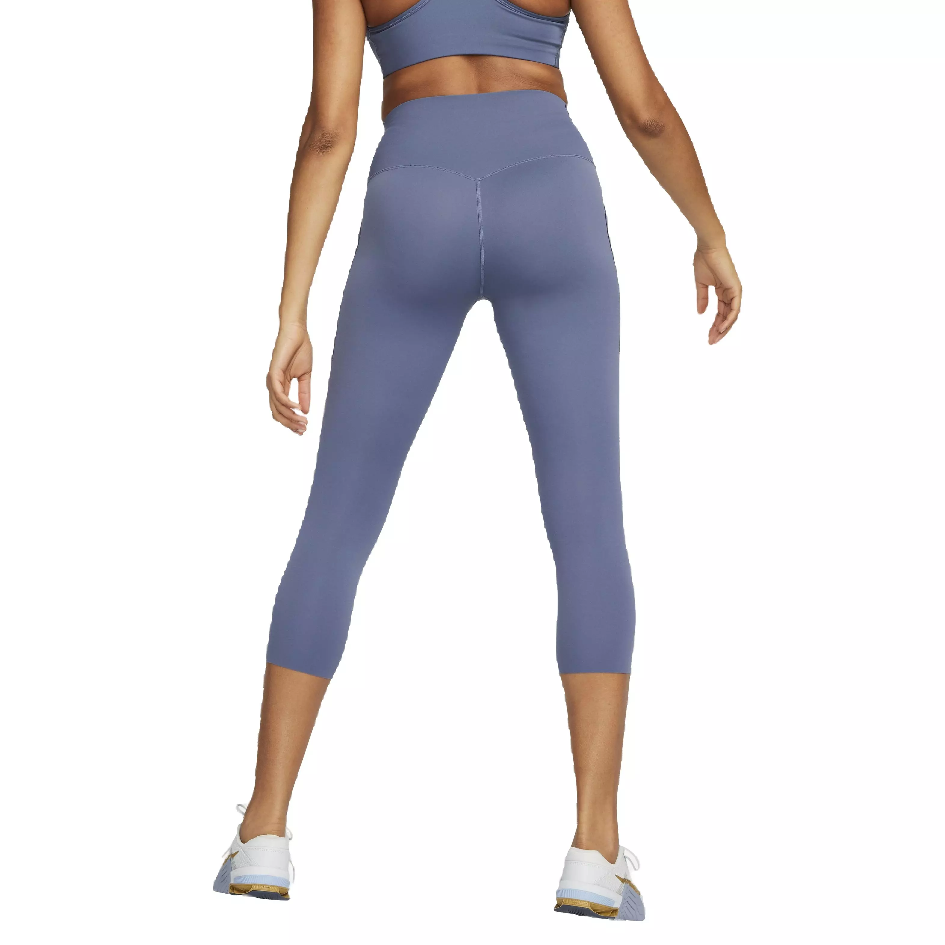 Nike Women's Dri-FIT Universa Medium Support High-Rise Cropped Leggings with Pockets - BLUE