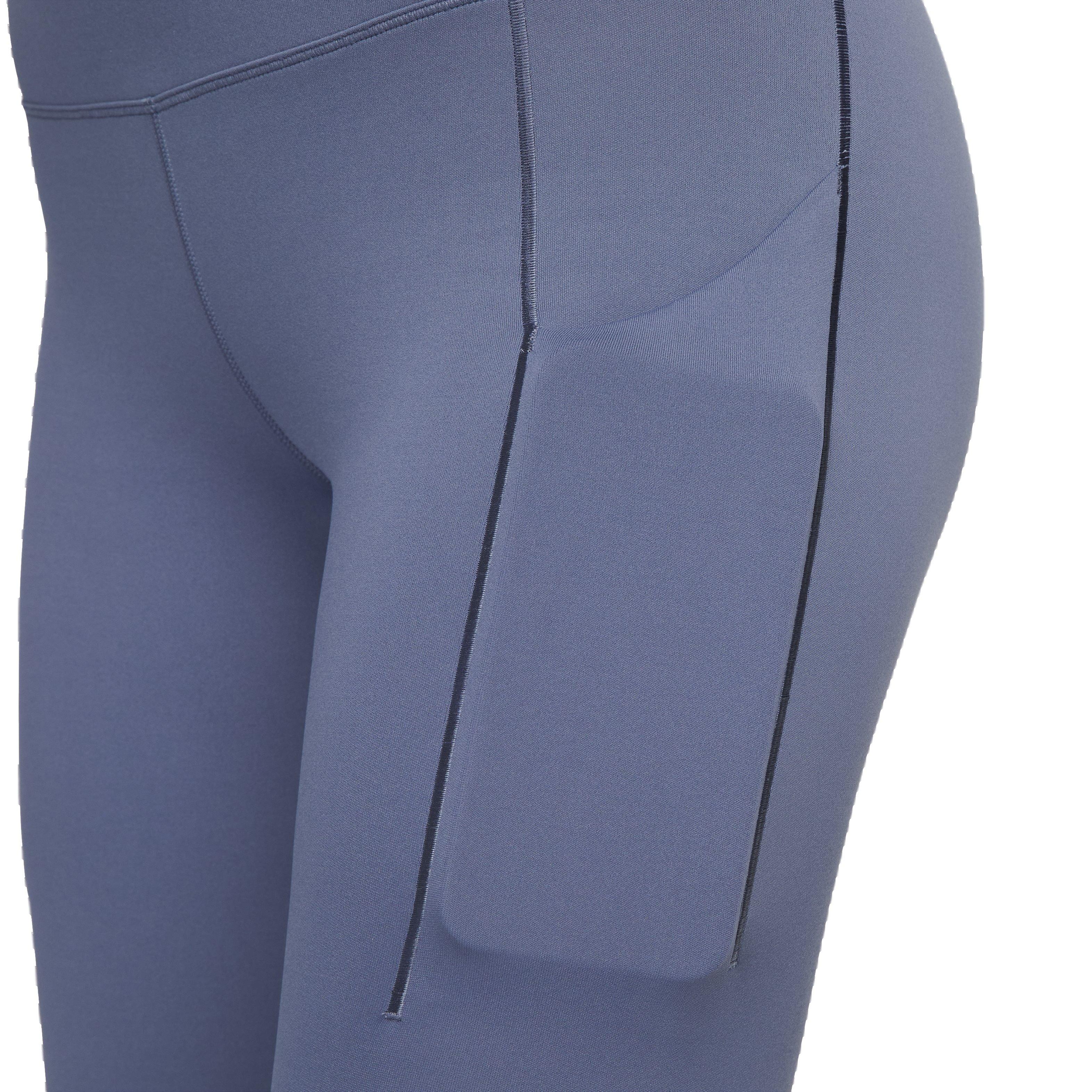 Nike Women's Dri-FIT Universa Medium Support High-Rise Cropped Leggings with Pockets - BLUE Thumbnail View 7