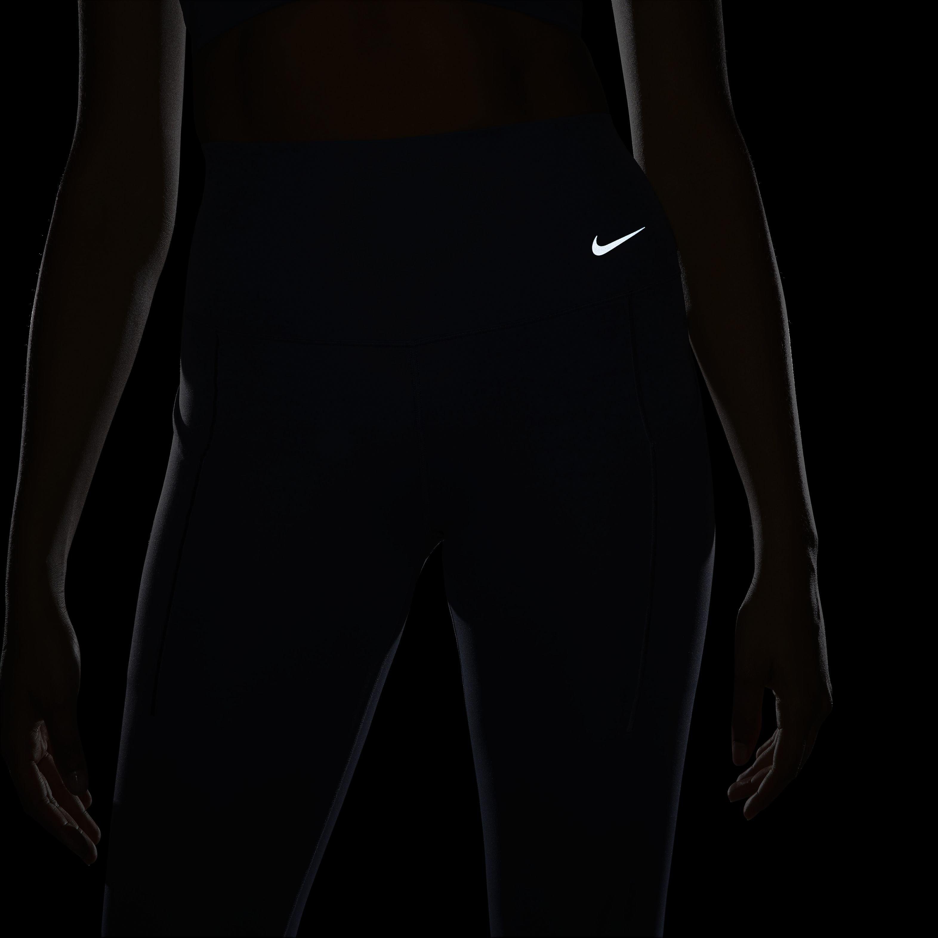 Nike Women's Dri-FIT Universa Medium Support High-Rise Cropped Leggings with Pockets - BLUE Thumbnail View 8