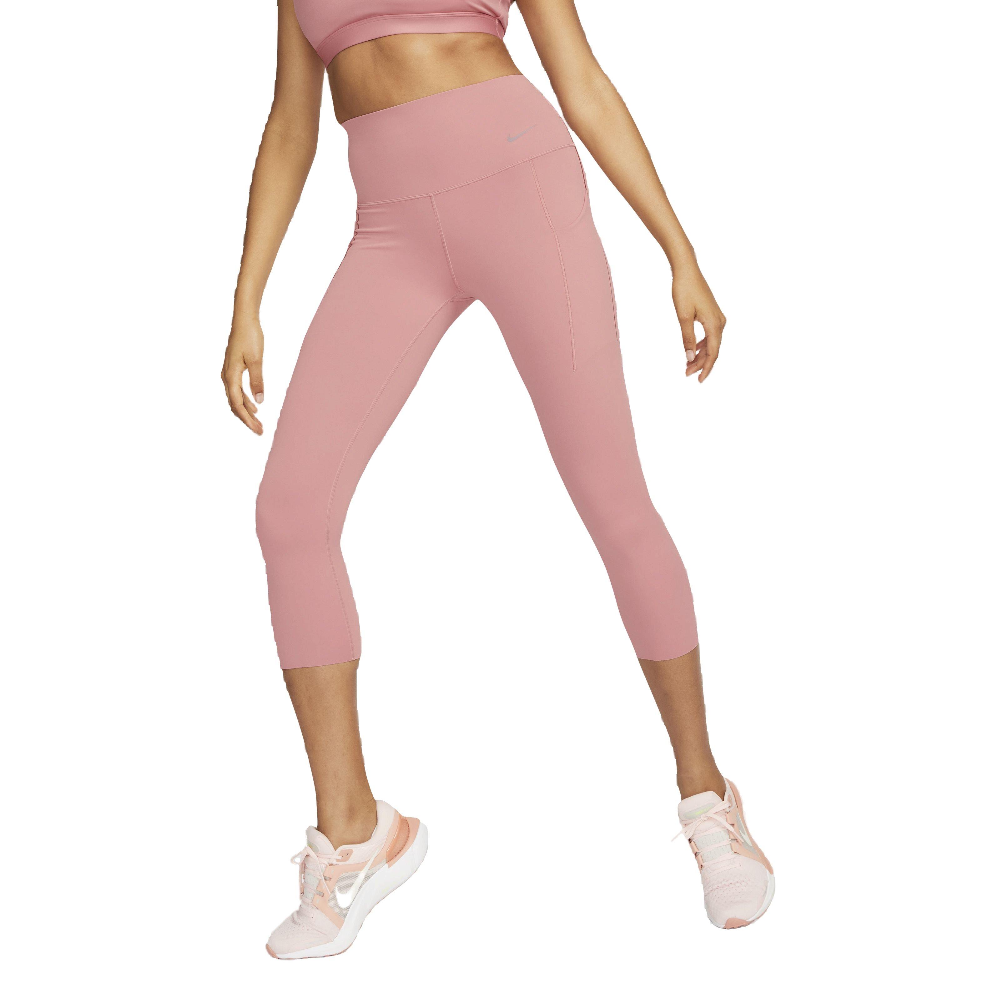 Nike Women's Dri-FIT Universa Medium Support High-Rise Cropped Leggings with Pockets - LIGHT PINK Thumbnail View 1