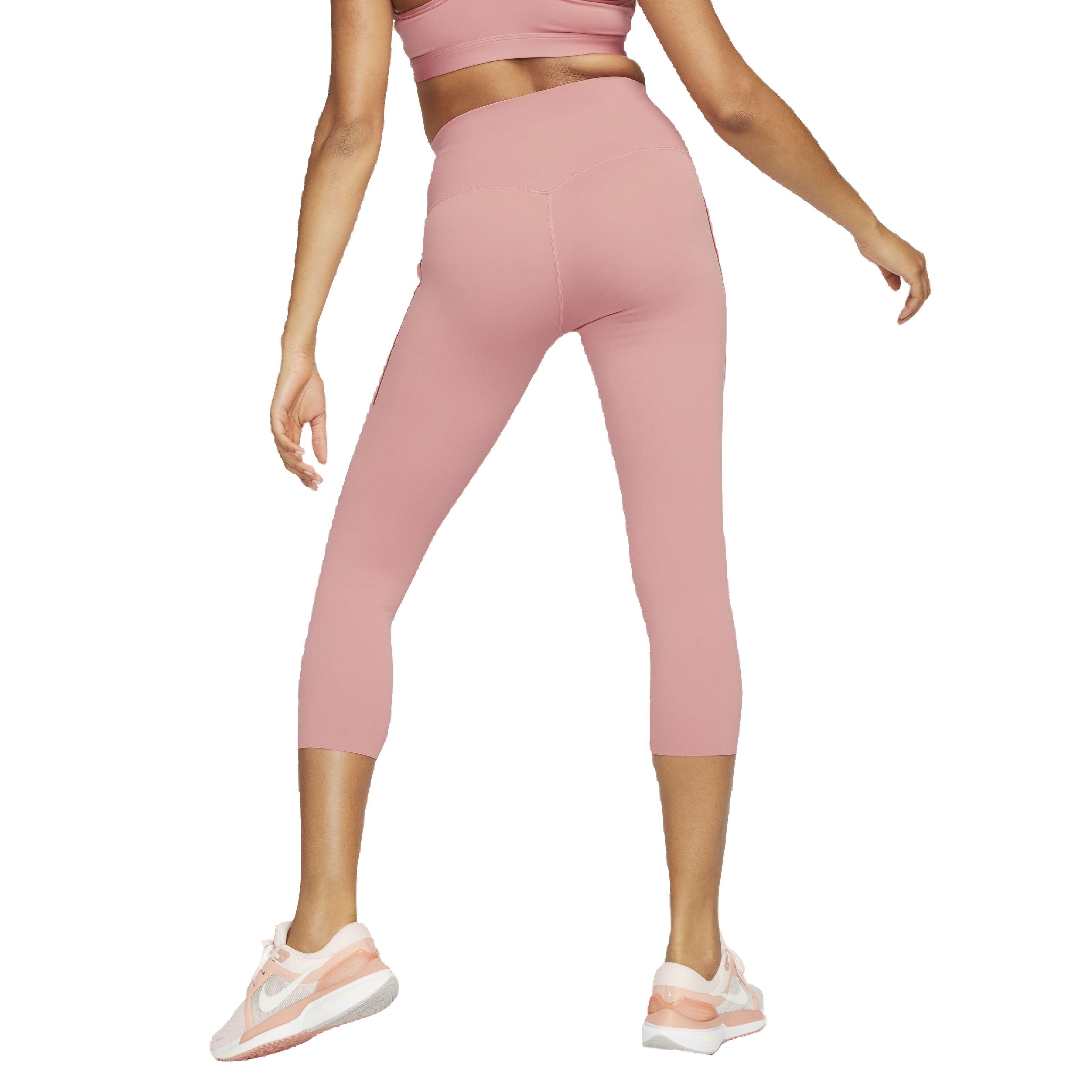 Nike Women's Dri-FIT Universa Medium Support High-Rise Cropped Leggings with Pockets - LIGHT PINK Thumbnail View 2