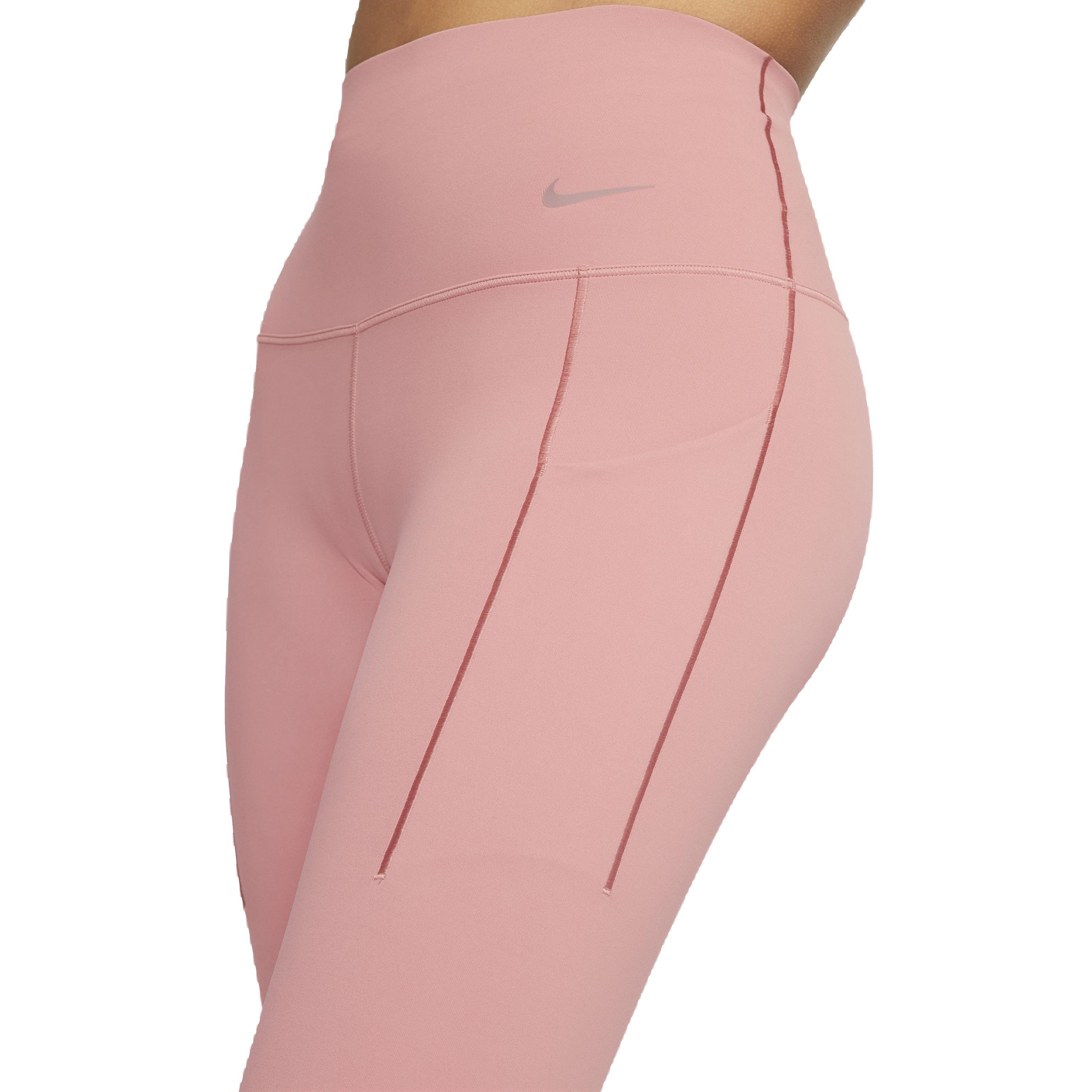 Nike Women's Dri-FIT Universa Medium Support High-Rise Cropped Leggings with Pockets - LIGHT PINK Thumbnail View 4