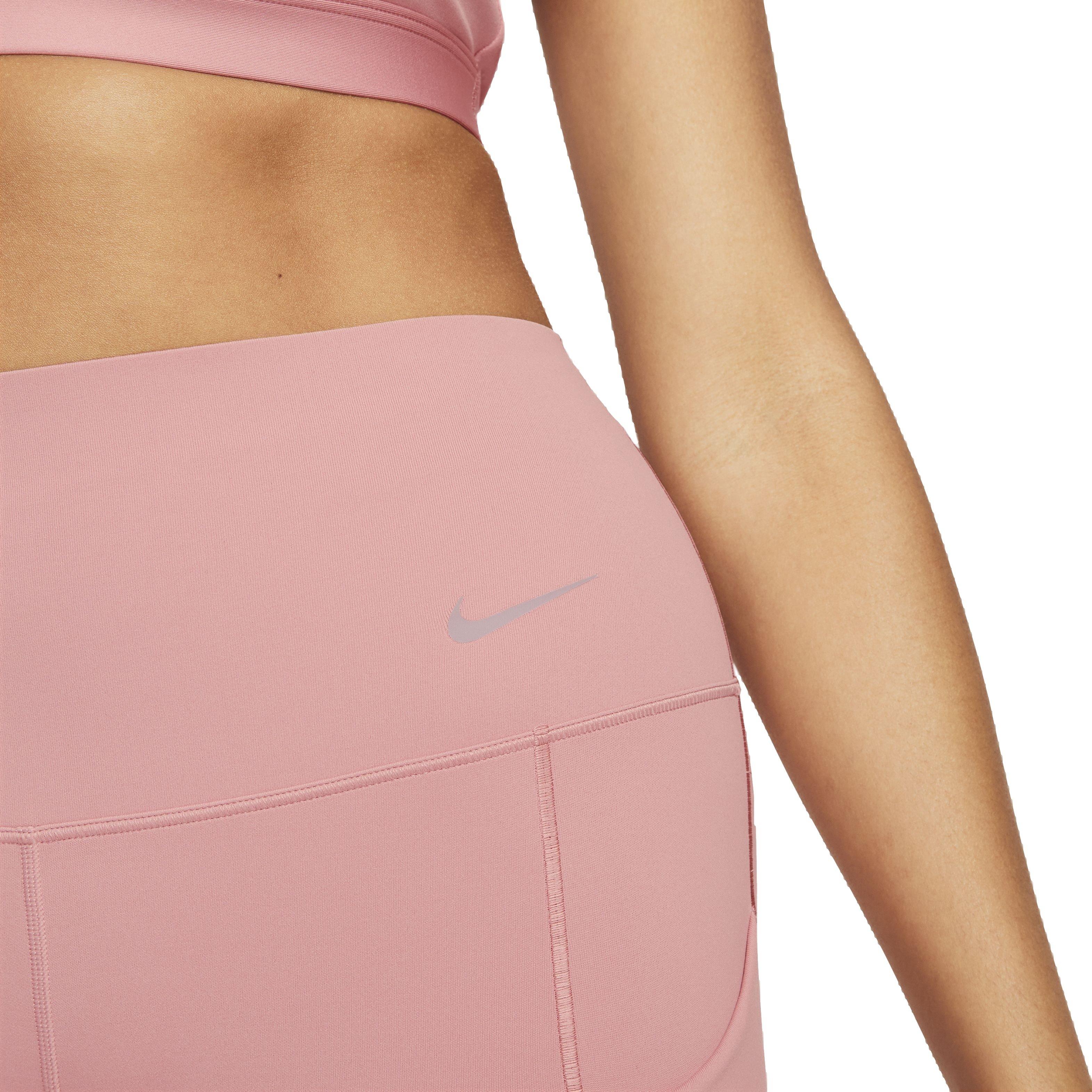 Nike Women's Dri-FIT Universa Medium Support High-Rise Cropped Leggings with Pockets - LIGHT PINK Thumbnail View 5