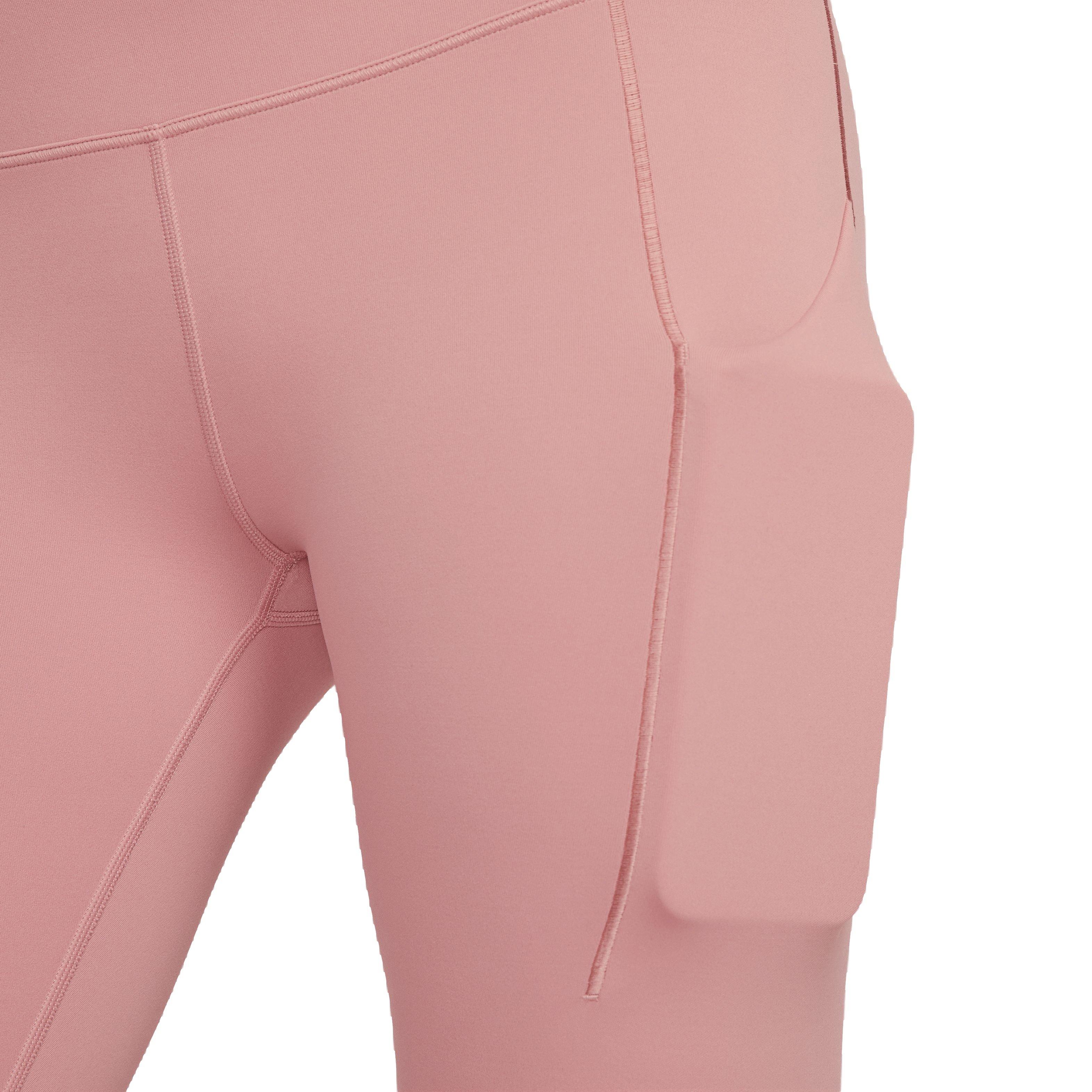 Nike Women's Dri-FIT Universa Medium Support High-Rise Cropped Leggings with Pockets - LIGHT PINK Thumbnail View 7