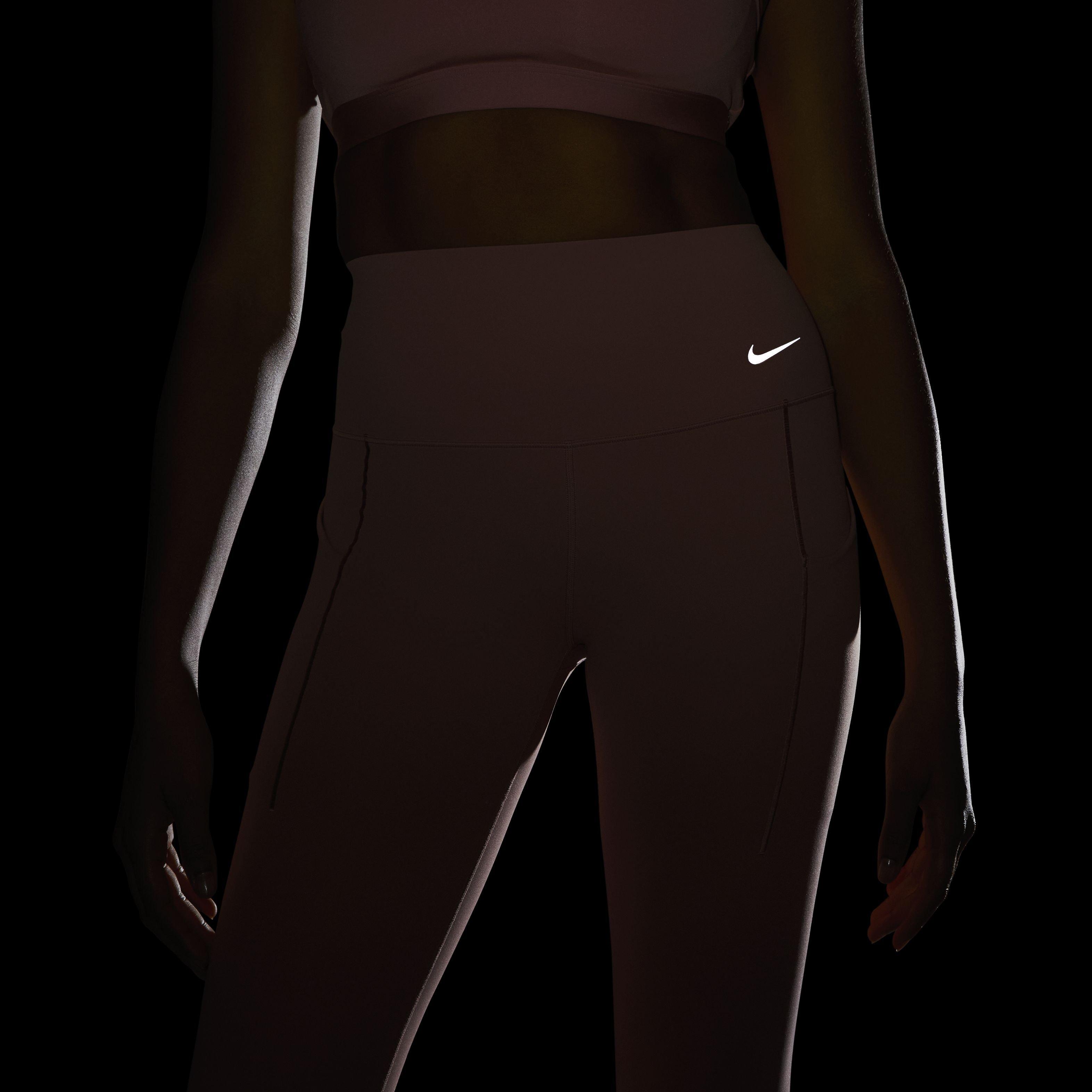 Nike Women's Dri-FIT Universa Medium Support High-Rise Cropped Leggings with Pockets - LIGHT PINK Thumbnail View 8