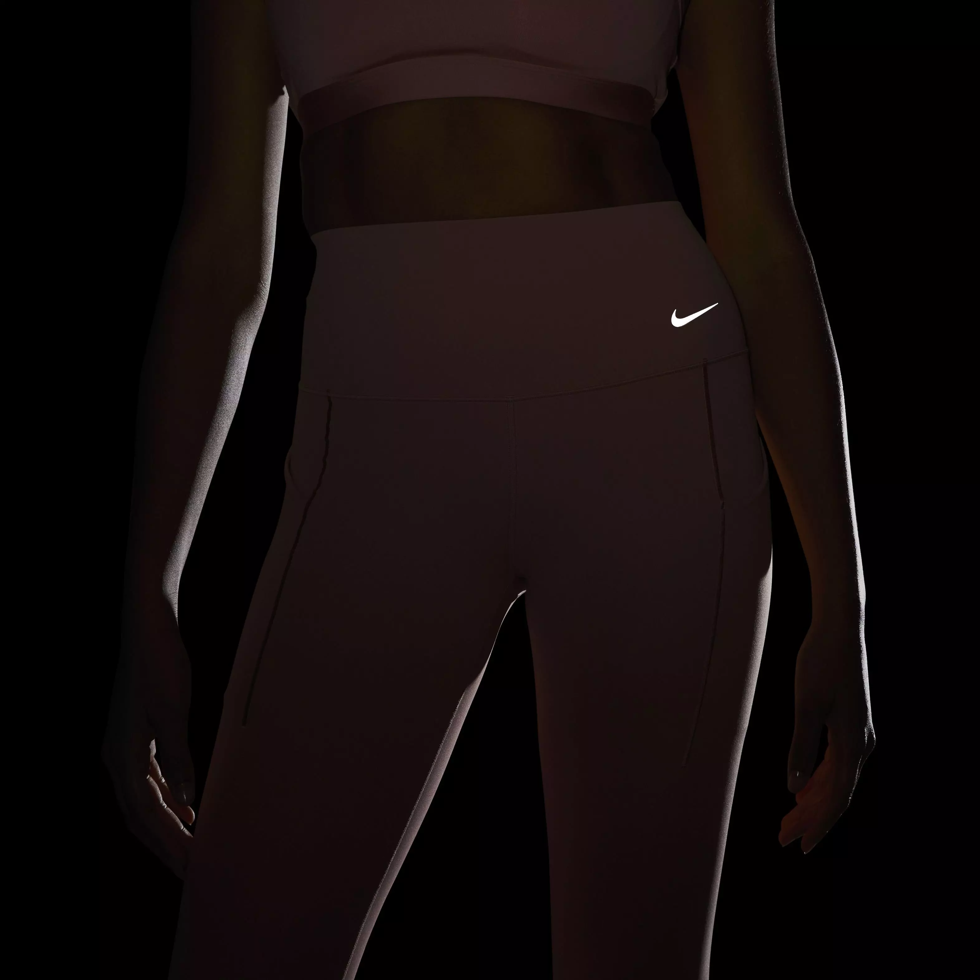 Nike Women's Dri-FIT Universa Medium Support High-Rise Cropped Leggings with Pockets - LIGHT PINK