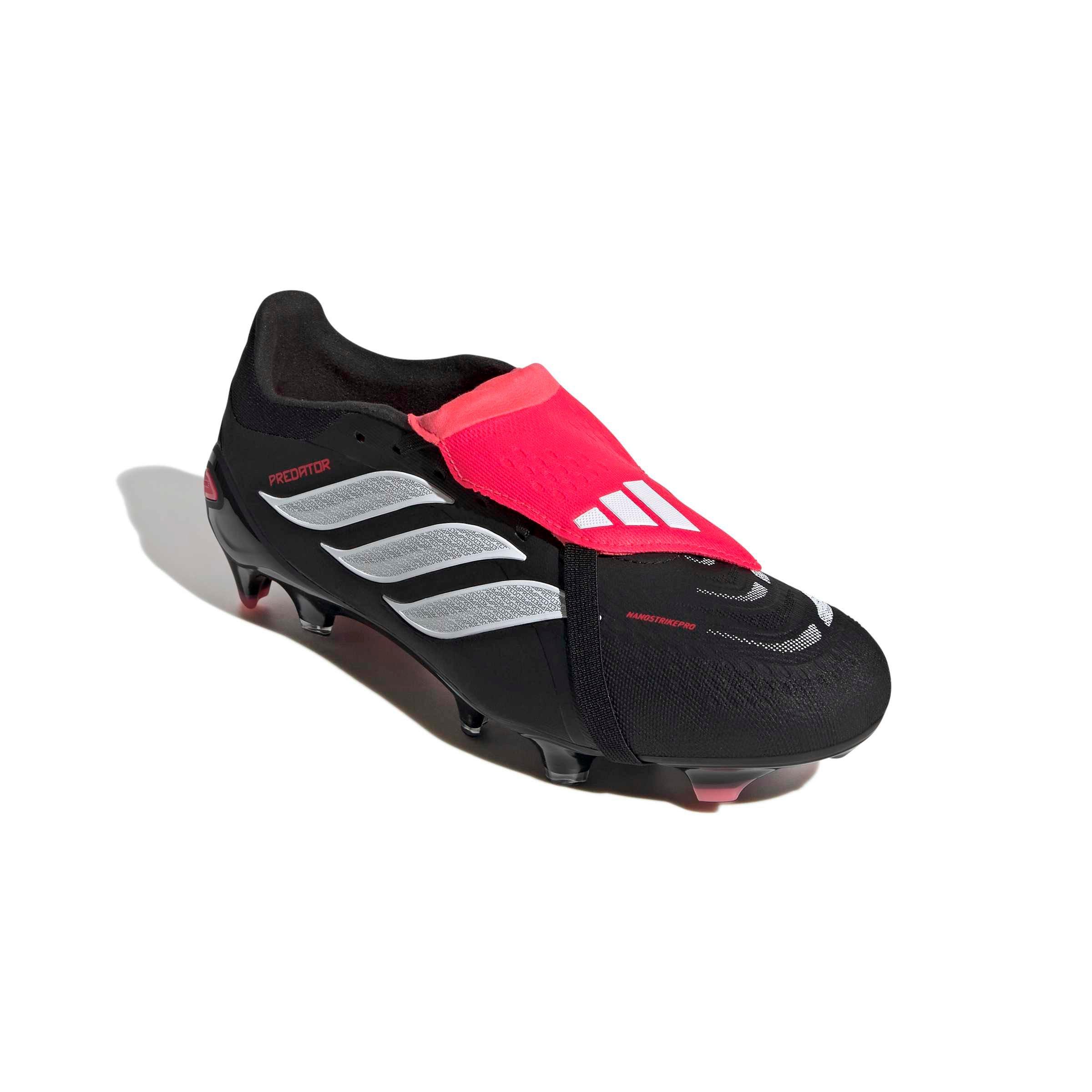 adidas Predator Pro Fold-Over Tongue FG "Core Black/Ftwr White/Lucid Red" Men's Soccer Cleat - BLACK/WHITE/RED
