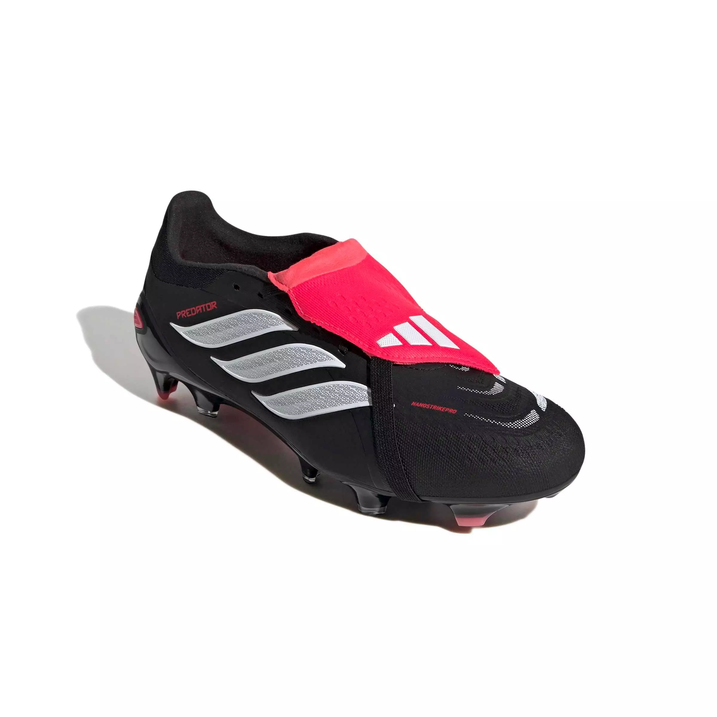 adidas Predator Pro Fold-Over Tongue FG "Core Black/Ftwr White/Lucid Red" Men's Soccer Cleat - BLACK/WHITE/RED