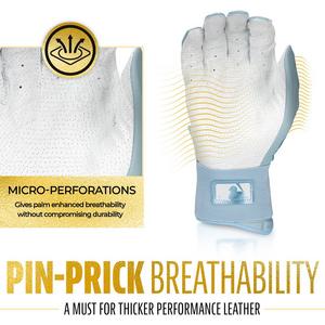 Franklin Sports MLB Youth Powerstrap Batting Gloves - Carolina Blue